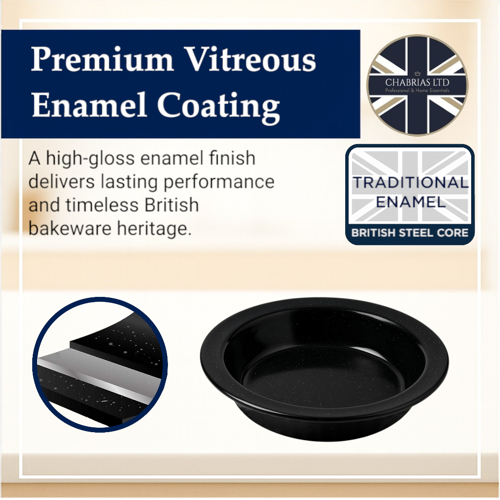 Vitreous Enamel Pie Dish, 6.75 Inch (2 piece) - Premium Kitchen from Chabrias Ltd - Just £12.99! Shop now at Chabrias Ltd