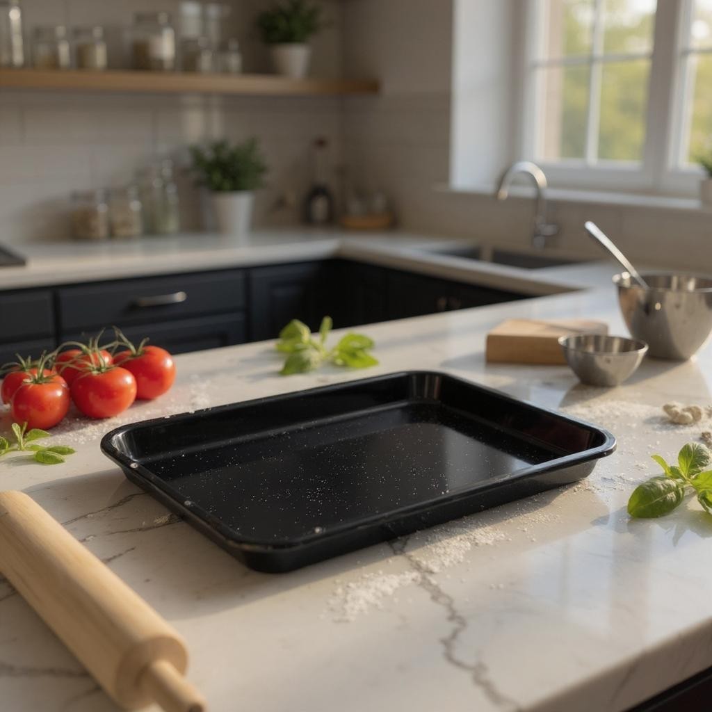 Vitreous Enamel Oven Baking Tray, 35cm - Premium Home from Chabrias Ltd - Just £9.99! Shop now at Chabrias Ltd