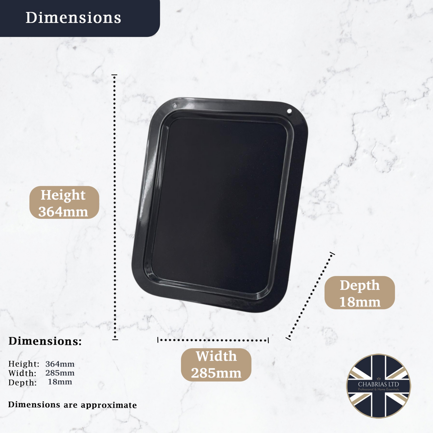 Vitreous Enamel Oven Tray (36cm) - Premium Home from Chabrias Ltd - Just £18.99! Shop now at Chabrias Ltd