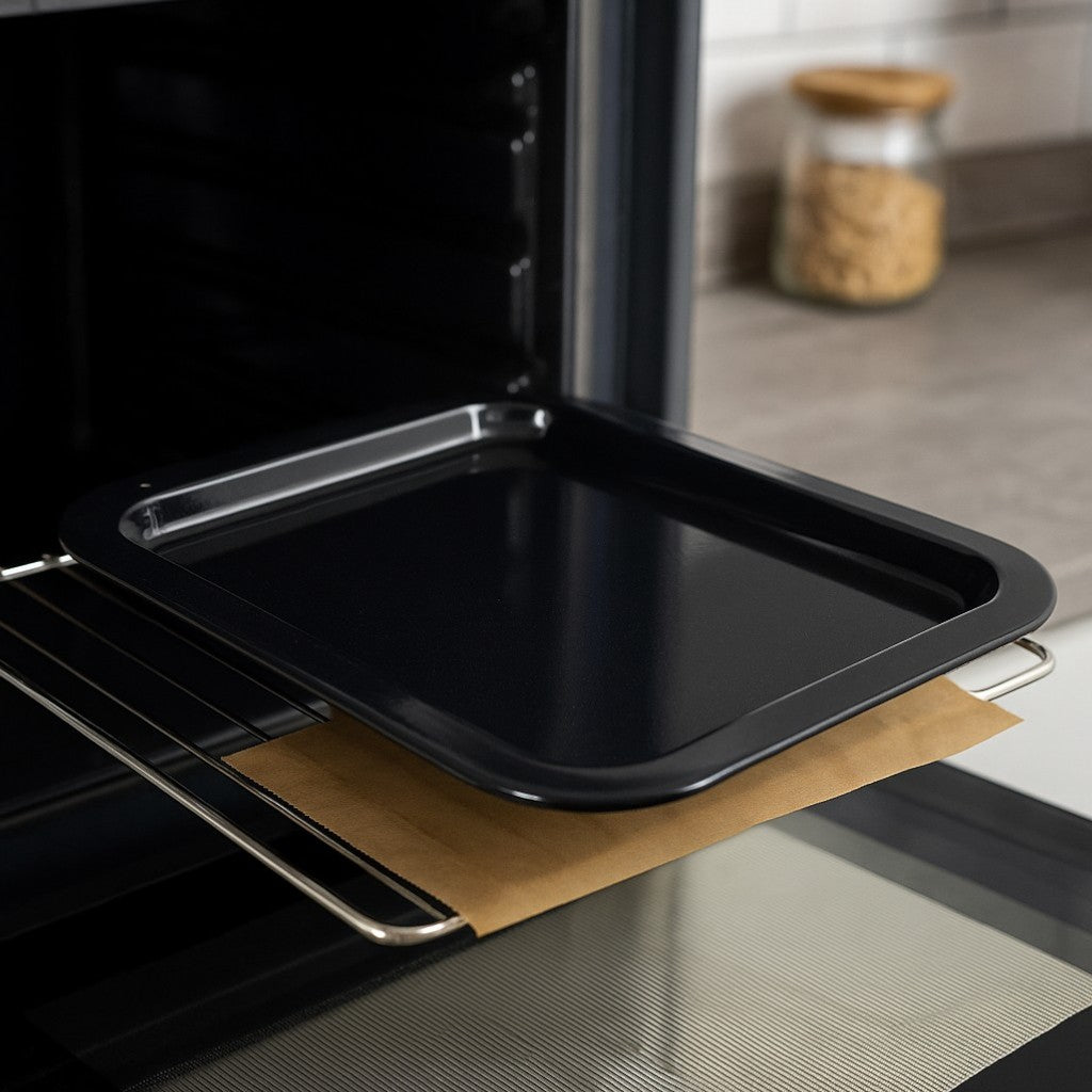 Vitreous Enamel Medium Roasting Tray & Large Oven Tray Set (33cm/36cm) - Premium Kitchen from Chabrias Ltd - Just £17.99! Shop now at Chabrias Ltd