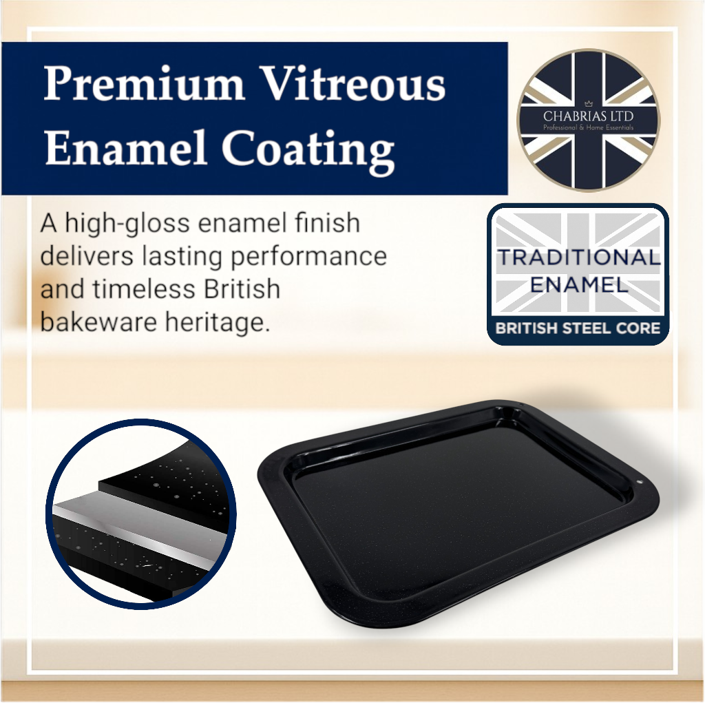 Vitreous Enamel Oven Tray (36cm) - Premium Home from Chabrias Ltd - Just £18.99! Shop now at Chabrias Ltd