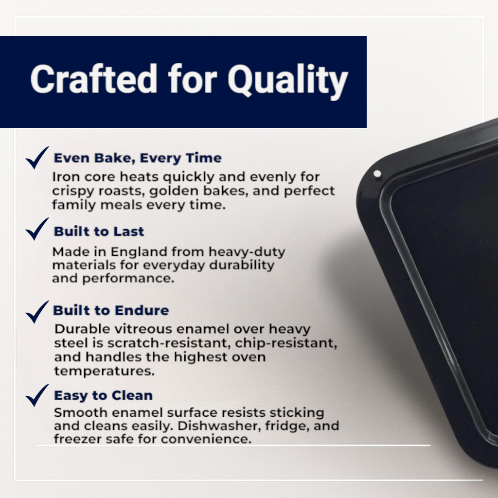 Vitreous Enamel Oven Tray (36cm) - Premium Home from Chabrias Ltd - Just £18.99! Shop now at Chabrias Ltd