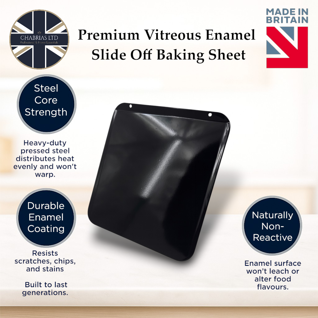 Vitreous Enamel Baking Tray Cookie Sheet, 34cm - Premium Kitchen from Chabrias Ltd - Just £8.99! Shop now at Chabrias Ltd