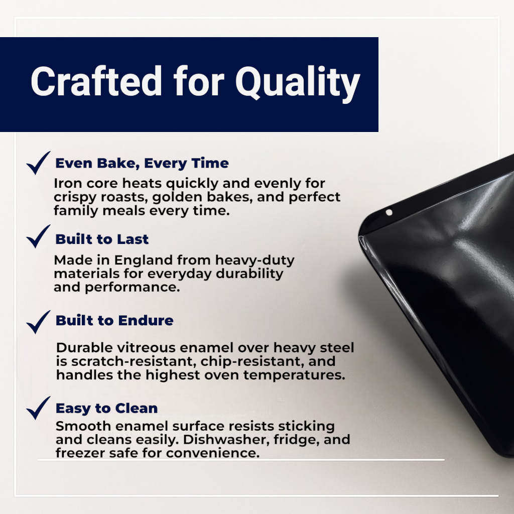 Vitreous Enamel Baking Tray Cookie Sheet, 34cm - Premium Kitchen from Chabrias Ltd - Just £8.99! Shop now at Chabrias Ltd