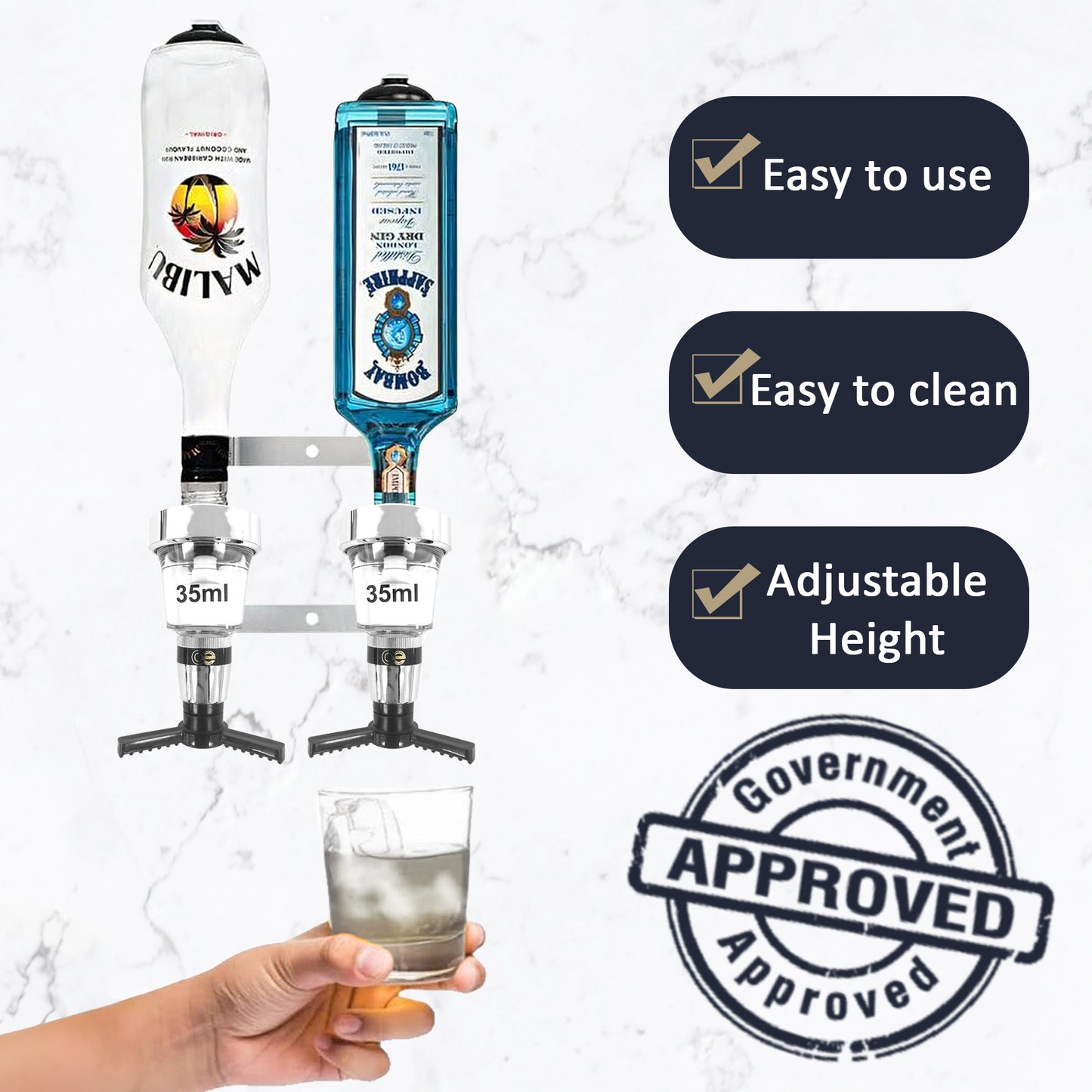 Bar Optic Measure, Traditional Chrome, 35ml - Premium Home from Chabrias Ltd - Just £7.99! Shop now at Chabrias Ltd