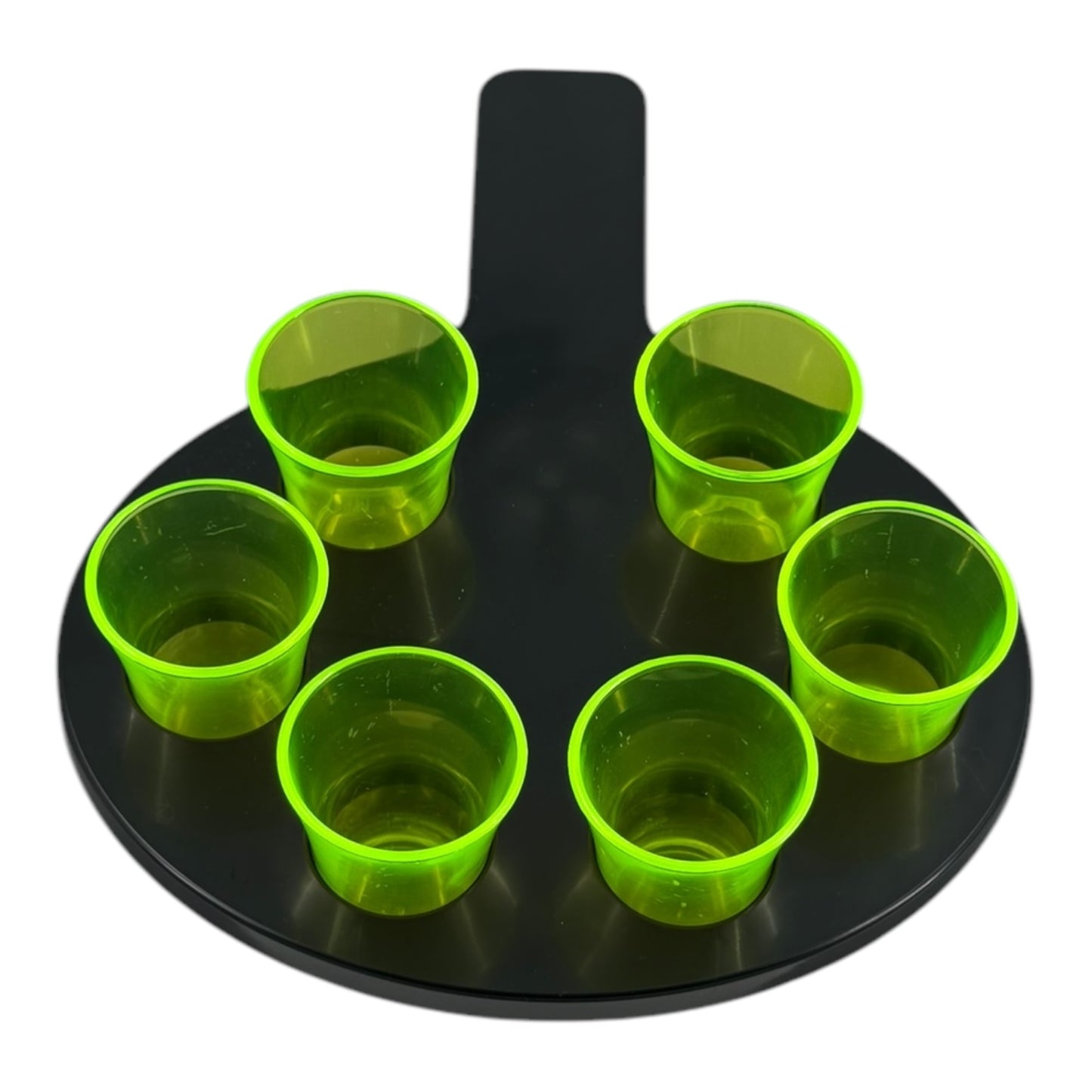 6-Hole Black Shot Glass Holder, With 6 Yellow Shot Glasses - Premium Kitchen from Chabrias Ltd - Just £9.99! Shop now at Chabrias Ltd