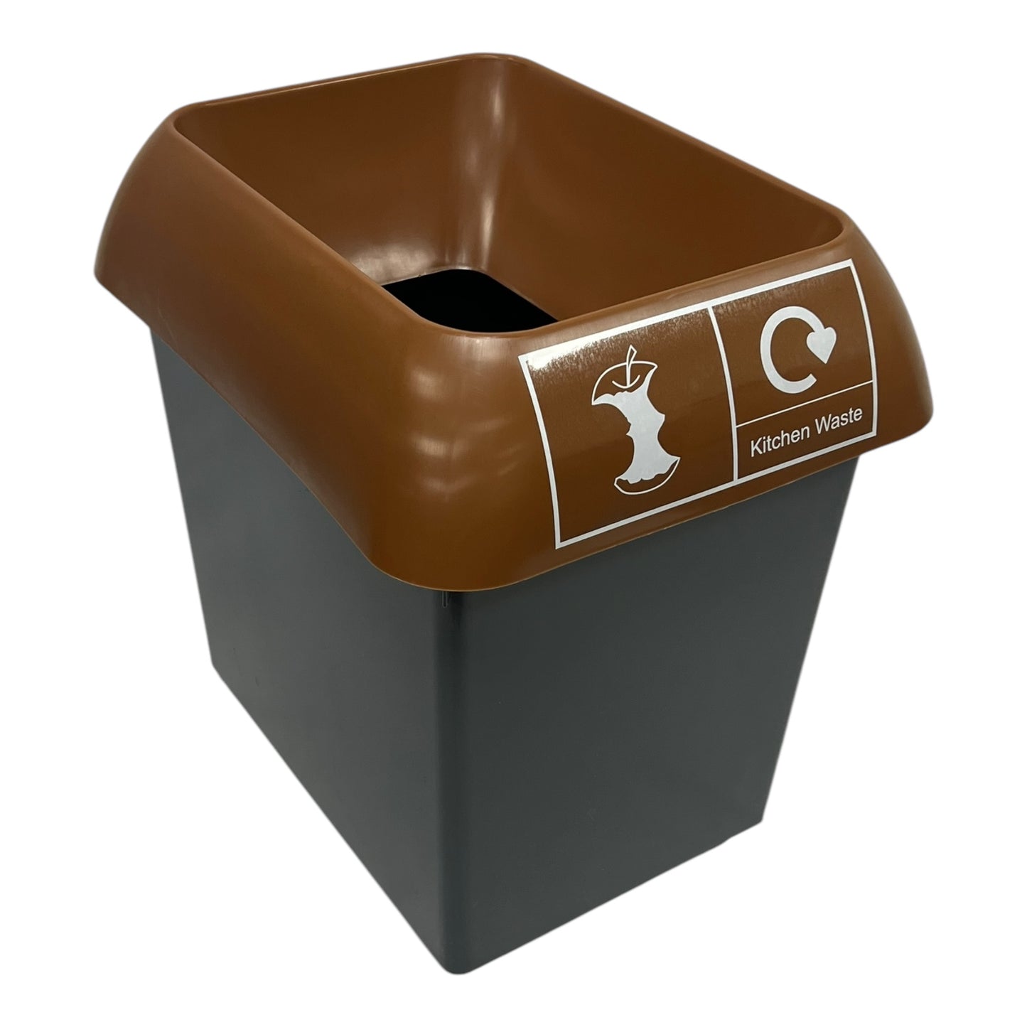 30 Litre Recycling Bin With Brown Lid & Kitchen Waste Sticker Included - Premium Bins from Chabrias Ltd - Just £22.49! Shop now at Chabrias Ltd