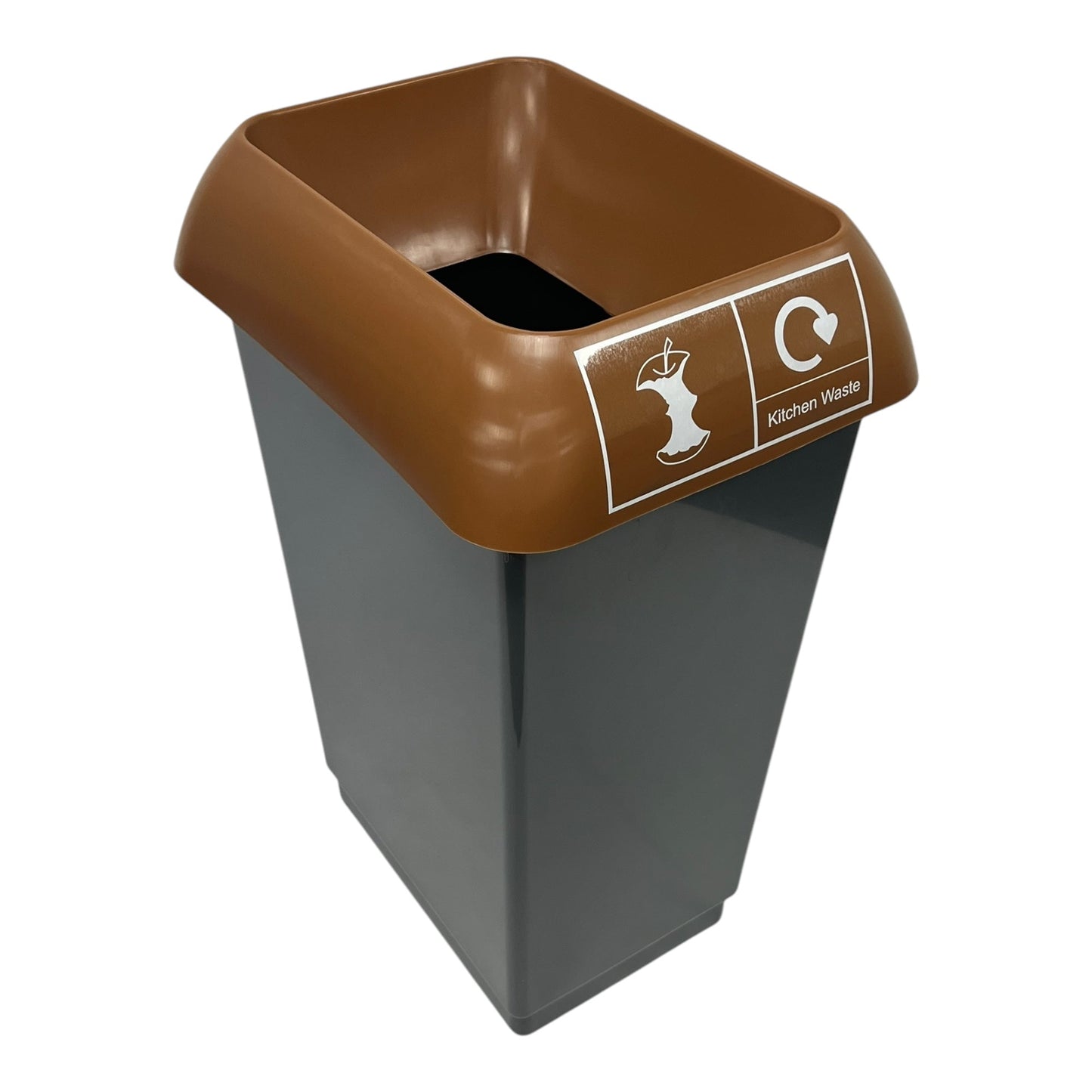 50 Litre Recycling Bin With Brown Lid & Kitchen Waste Sticker Included - Premium Bins from Chabrias Ltd - Just £26.99! Shop now at Chabrias Ltd