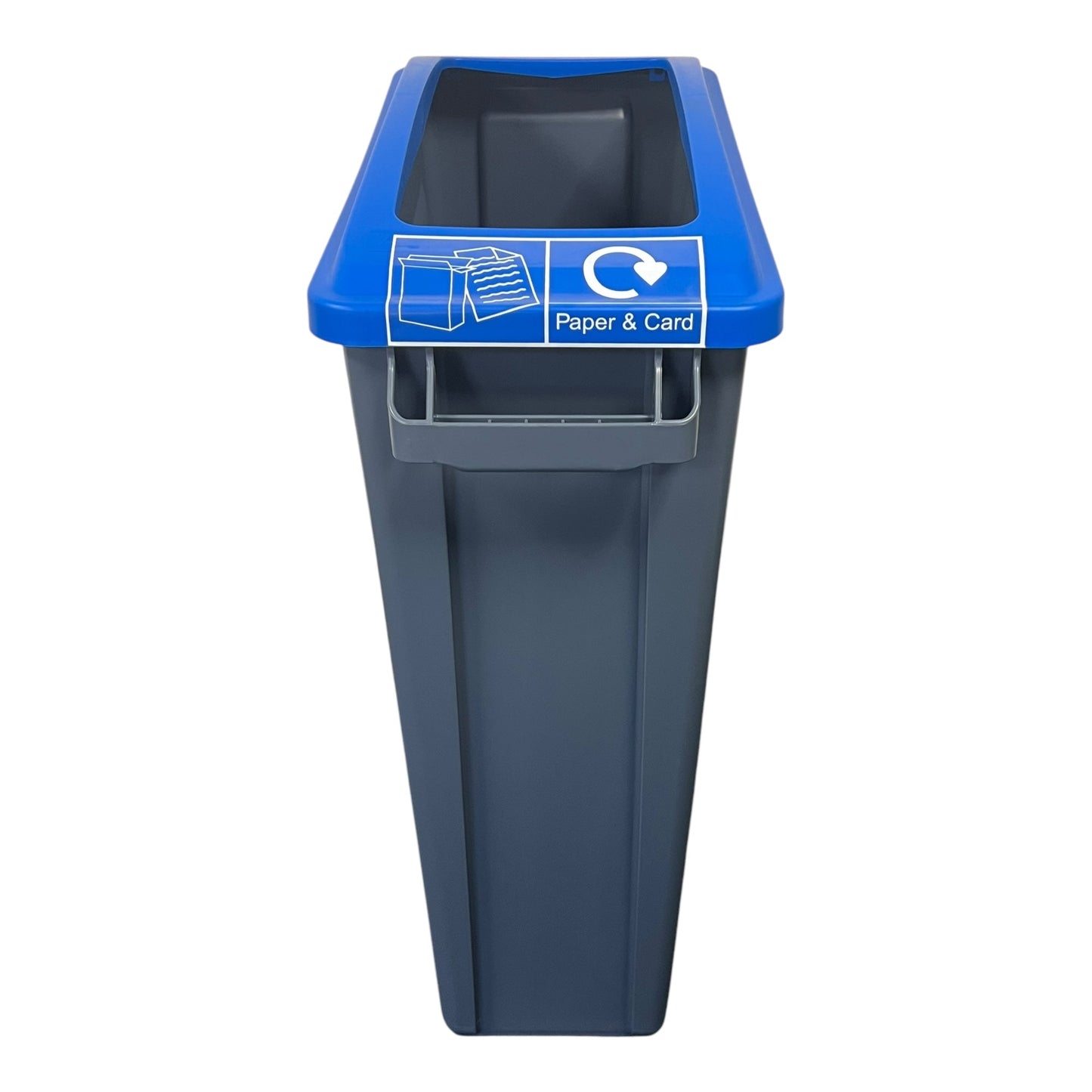 60 Litre Slim Bin, Grey Base & Blue Open Lid - Premium Recycling Bin from Chabrias Ltd - Just £74.99! Shop now at Chabrias Ltd
