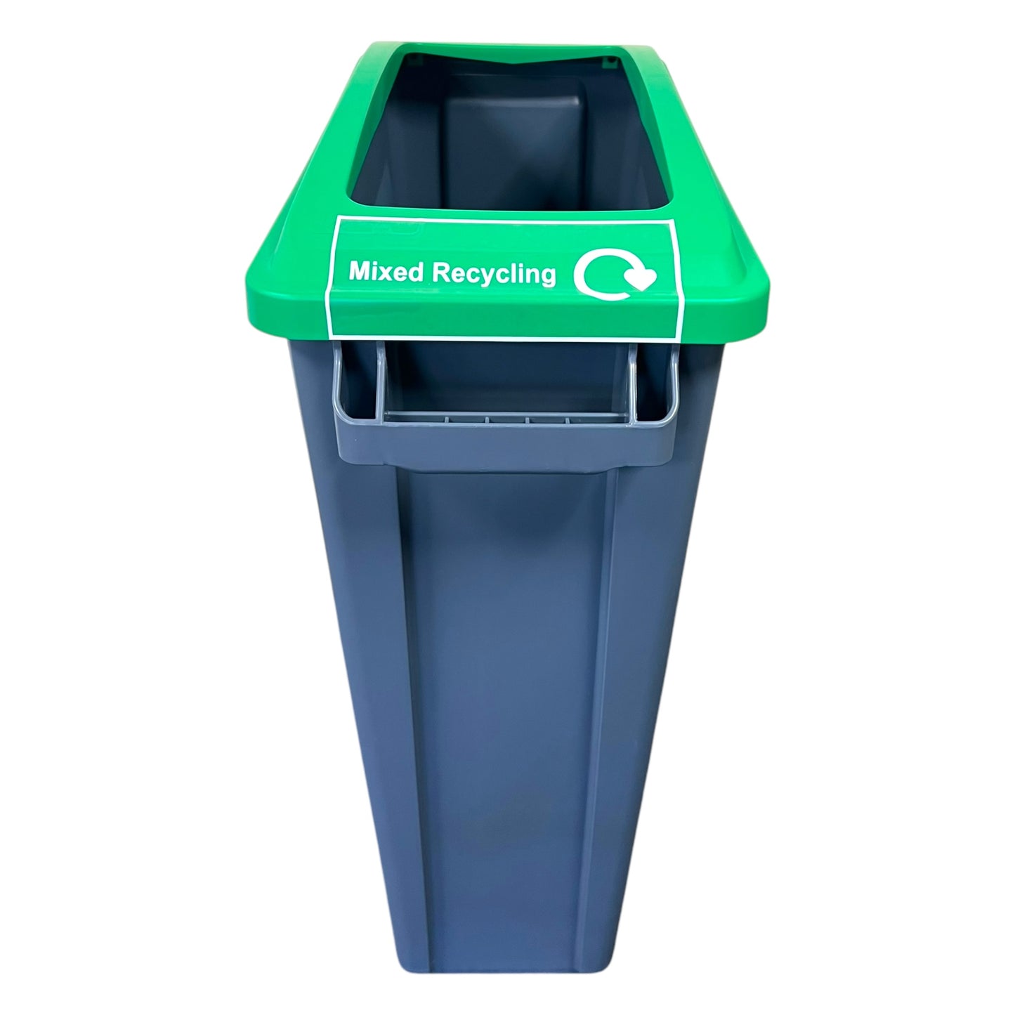 60 Litre Slim Bin, Grey Base & Green Open Lid - Premium Recycling Bin from Chabrias Ltd - Just £74.99! Shop now at Chabrias Ltd
