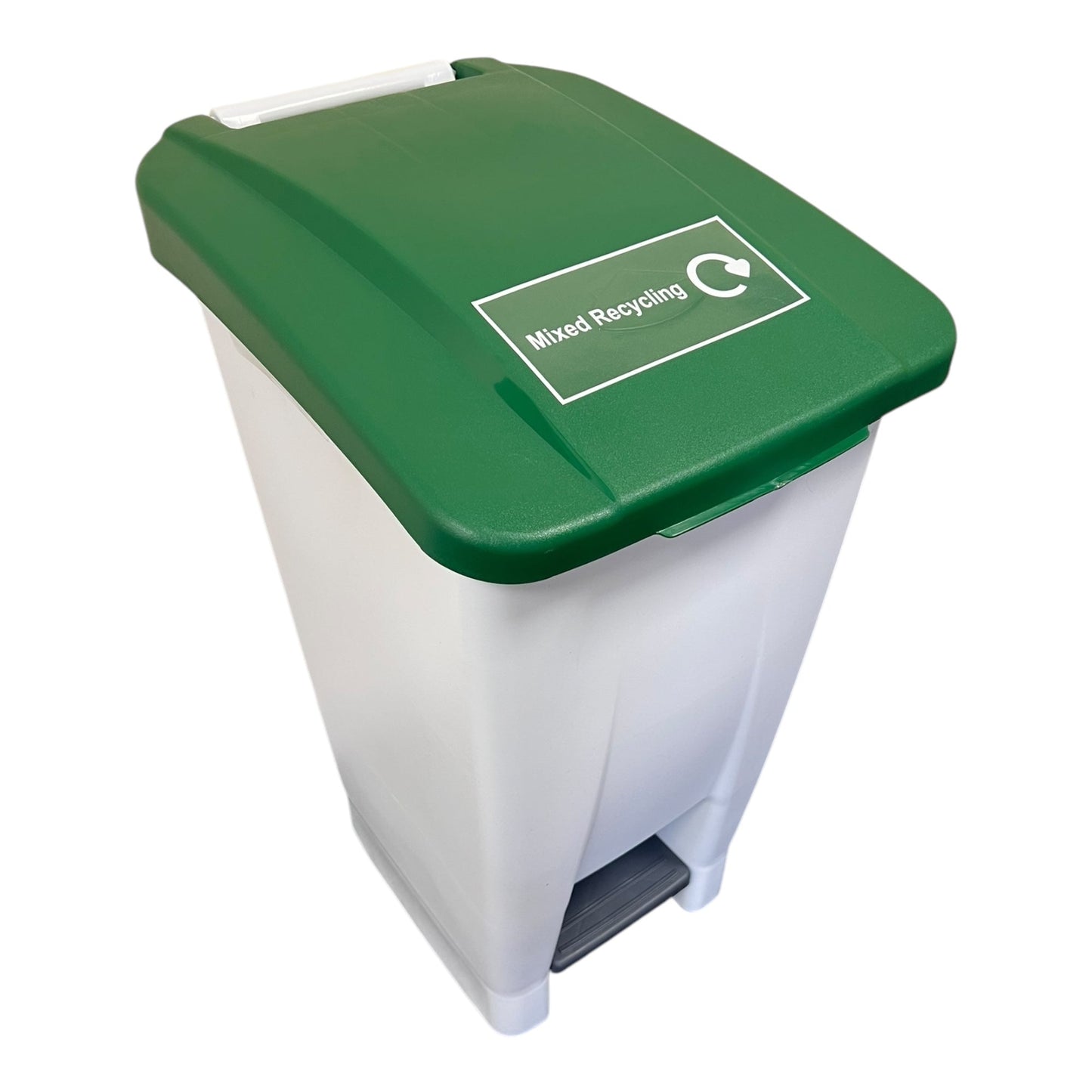 Plastic White Bodied Sack Holder With Green Lid, Mixed Recycling Sticker Included, 60L - Premium Recycling Bin from Chabrias Ltd - Just £64.99! Shop now at Chabrias Ltd