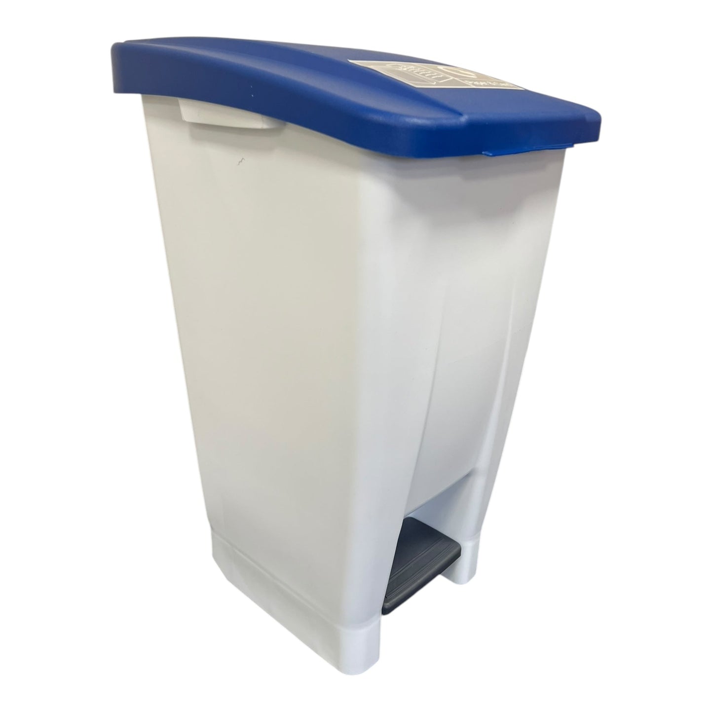 Plastic Sack Holder, White Body With Blue Lid, Paper & Card Sticker Included, 60L - Premium Recycling Bin from Chabrias Ltd - Just £64.99! Shop now at Chabrias Ltd