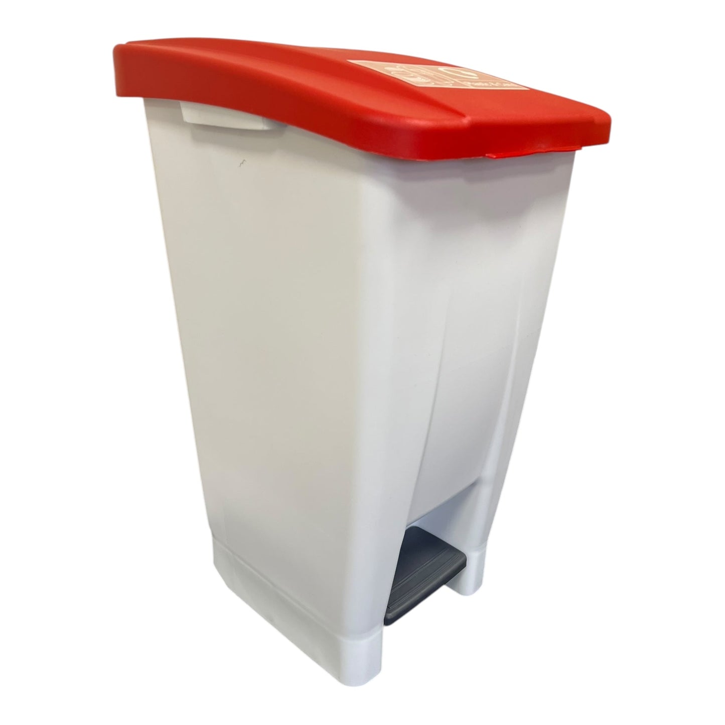 Plastic Sack Holder, White Body With Red Lid, Plastic & Cans Sticker Included, 60L - Premium Recycling Bin from Chabrias Ltd - Just £64.99! Shop now at Chabrias Ltd