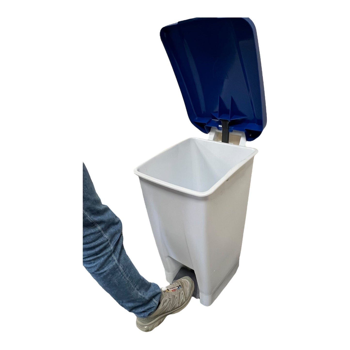 Plastic Sack Holder, White Body With Blue Lid, Paper & Card Sticker Included, 60L - Premium Recycling Bin from Chabrias Ltd - Just £64.99! Shop now at Chabrias Ltd