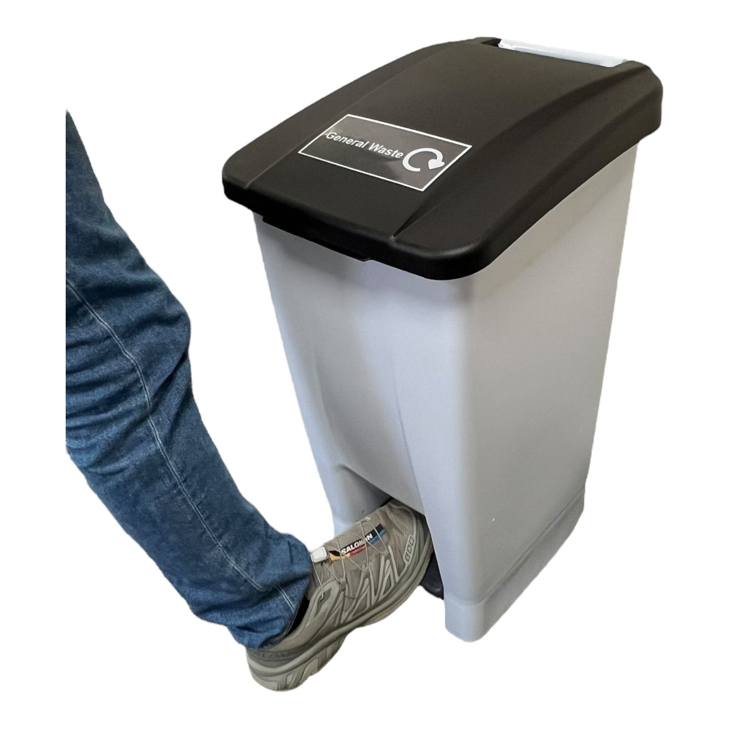 Plastic Sack Holder, White Body With Black Lid, General Waste Sticker Included, 60L - Premium Recycling Bin from Chabrias Ltd - Just £64.99! Shop now at Chabrias Ltd