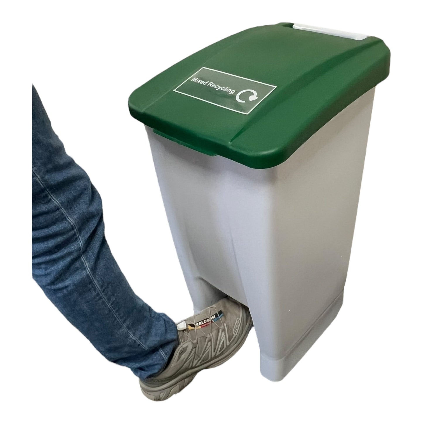 Plastic Sack Holder, White Body With Green Lid, Mixed Recycling Sticker Included, 60L - Premium Recycling Bin from Chabrias Ltd - Just £64.99! Shop now at Chabrias Ltd