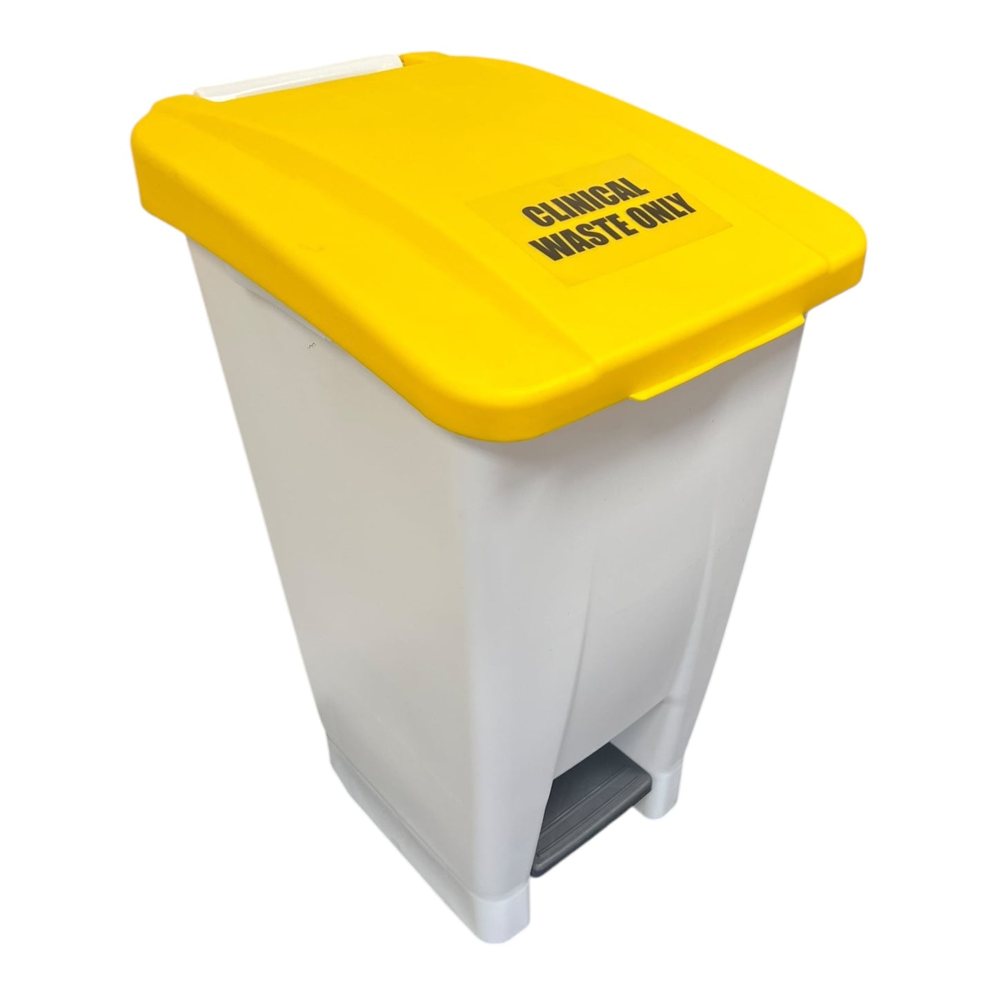 Plastic Sack Holder, White Base With Yellow Lid, Clinical Waste Sticker Included, 60L - Premium Recycling Bin from Chabrias Ltd - Just £64.99! Shop now at Chabrias Ltd