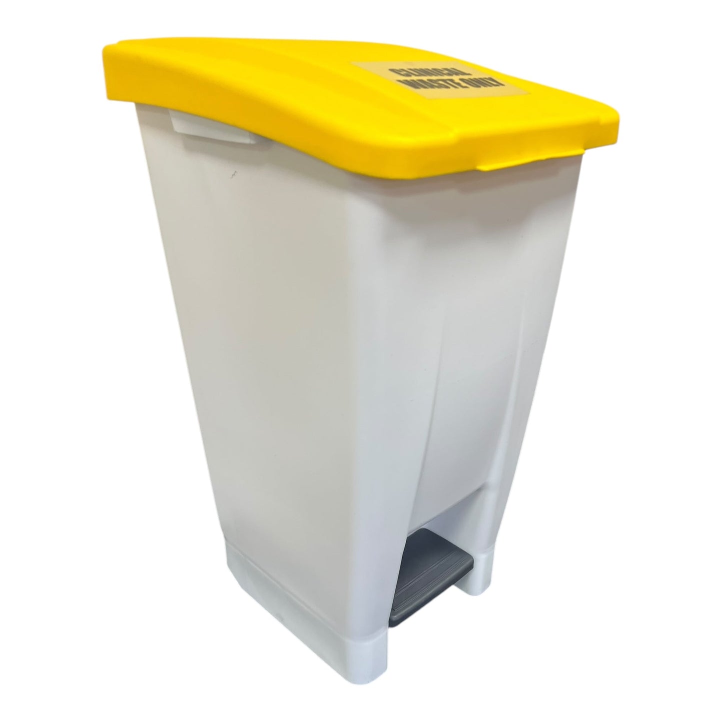 Plastic Sack Holder, White Base With Yellow Lid, Clinical Waste Sticker Included, 60L - Premium Recycling Bin from Chabrias Ltd - Just £64.99! Shop now at Chabrias Ltd