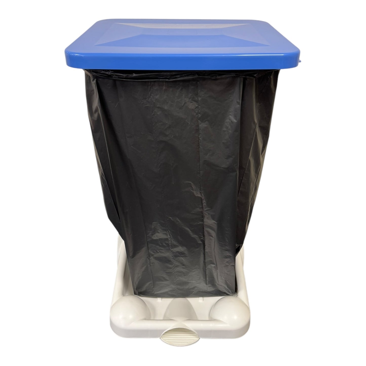 Hands-Free Sack Holder White Base & Blue Lid, with Paper & Card Sticker - Premium Bins from Chabrias Ltd - Just £89.99! Shop now at Chabrias Ltd