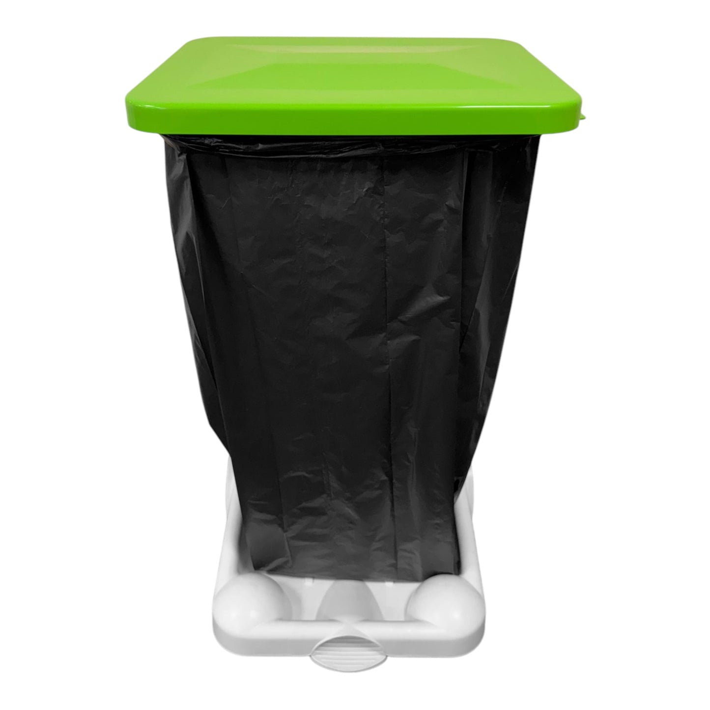 Hands-Free Sack Holder White Base & Green Lid, with Food Waste Sticker - Premium Bins from Chabrias Ltd - Just £89.99! Shop now at Chabrias Ltd