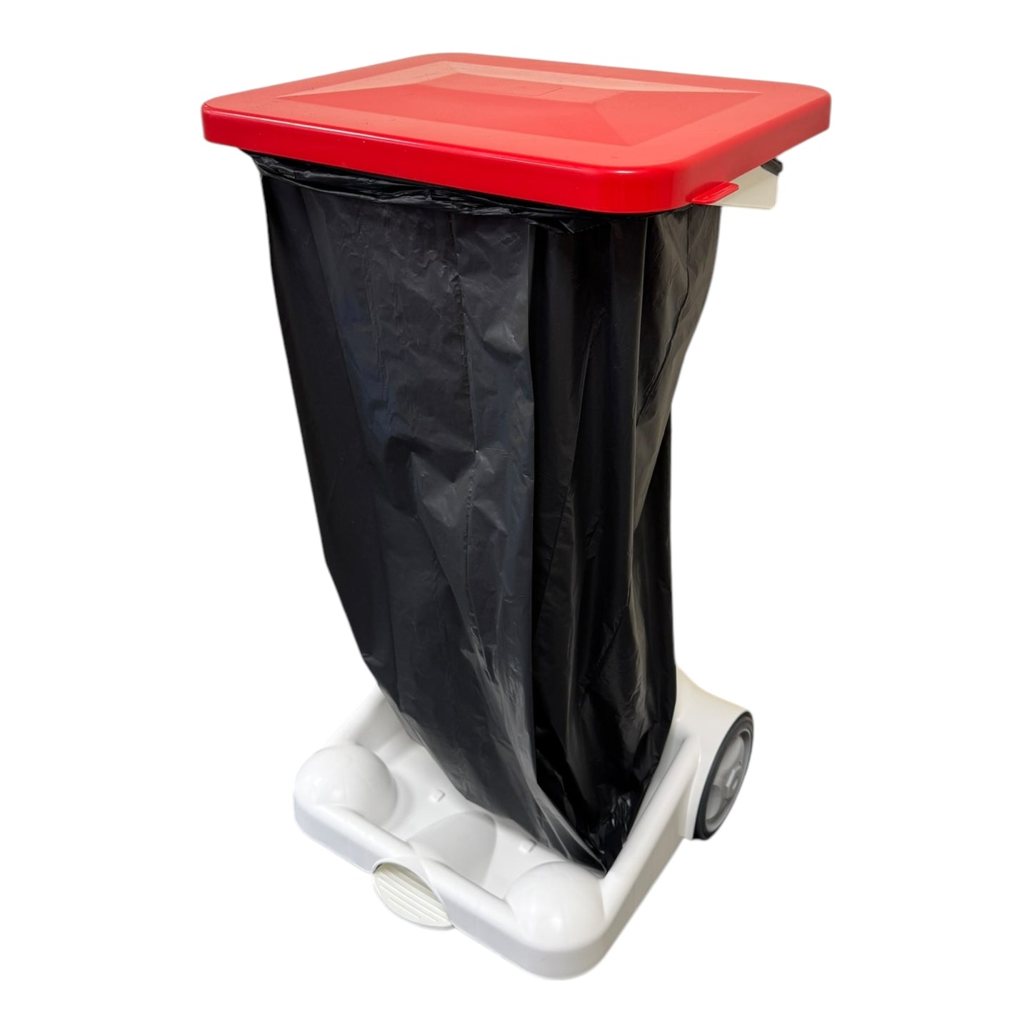 Hands-Free Sack Holder White Base & Red Lid, with Other Recyclables Sticker - Premium Bins from Chabrias Ltd - Just £89.99! Shop now at Chabrias Ltd