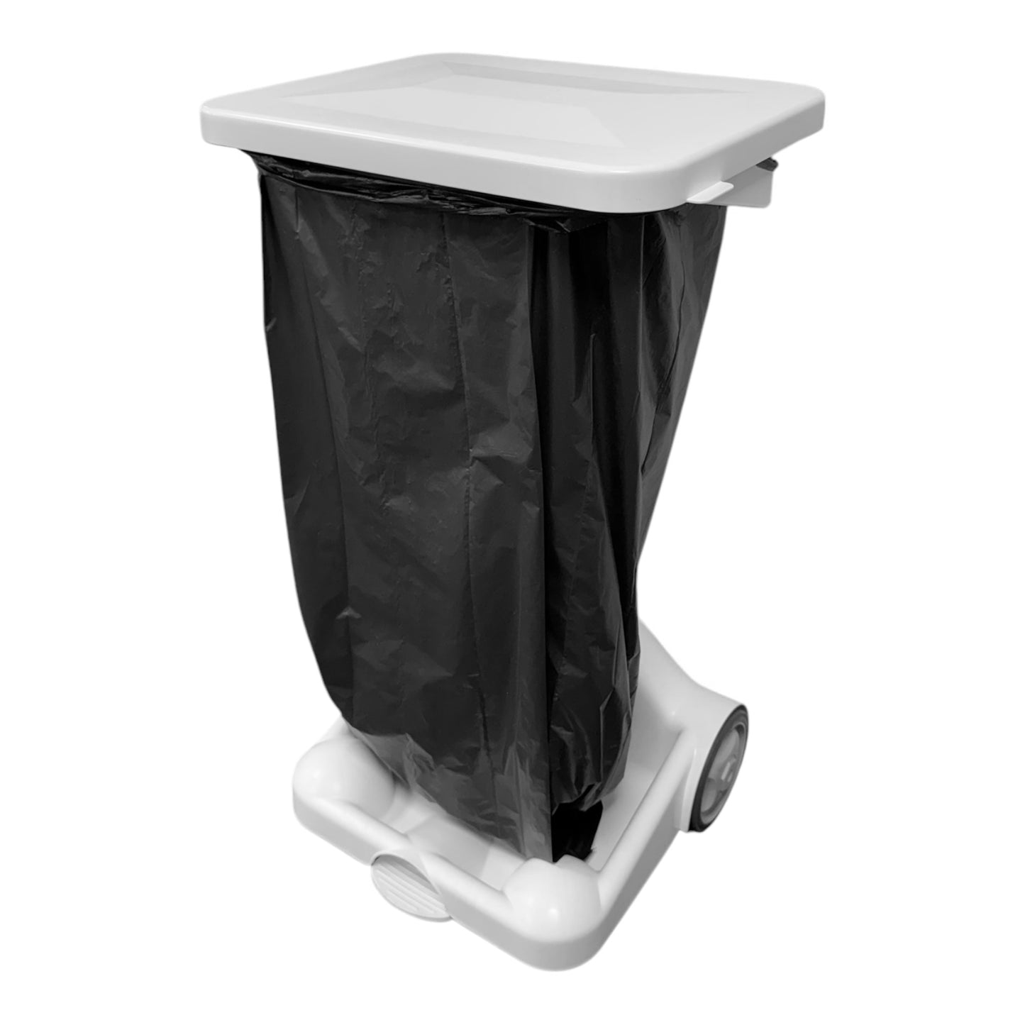 Hands-Free Sack Holder White Base & White Lid, With General Waste Sticker - Premium Bins from Chabrias Ltd - Just £89.99! Shop now at Chabrias Ltd