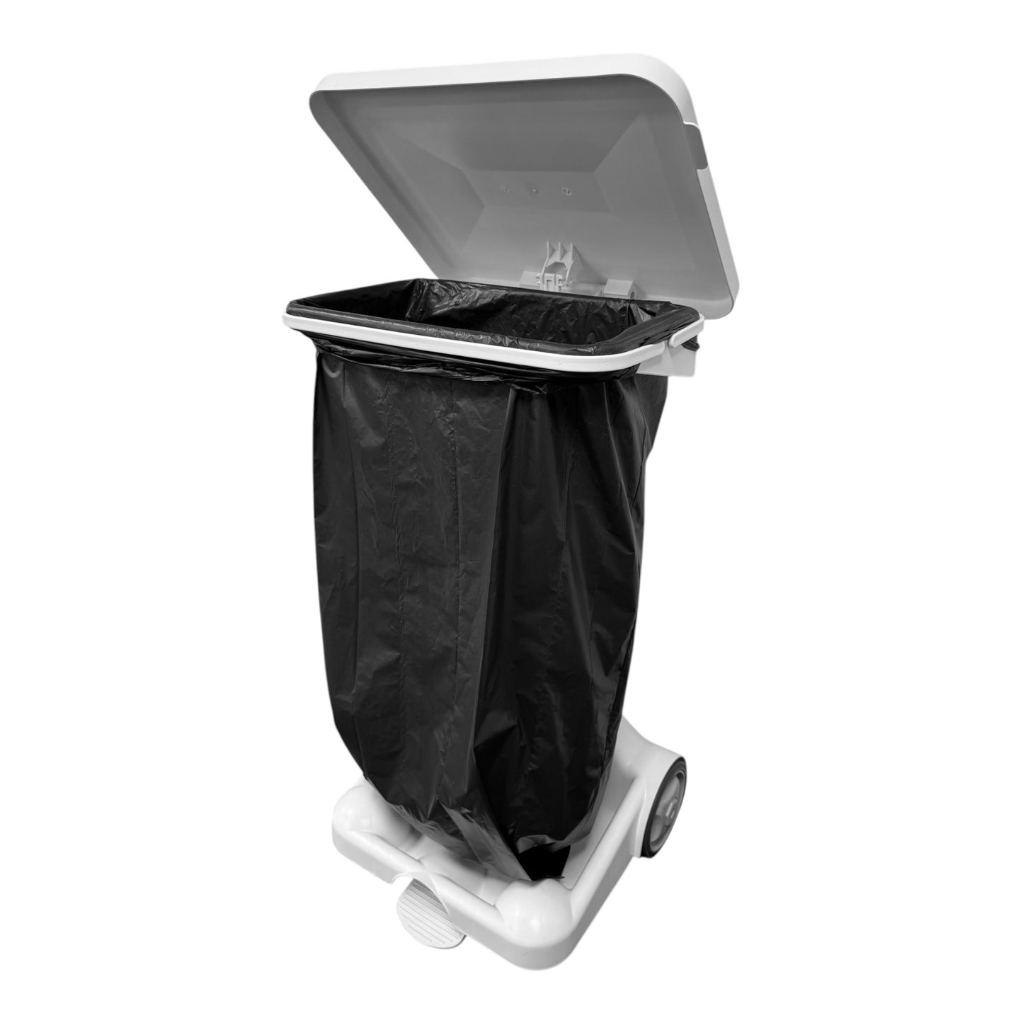 Hands-Free Sack Holder White Base & White Lid, With General Waste Sticker - Premium Bins from Chabrias Ltd - Just £89.99! Shop now at Chabrias Ltd