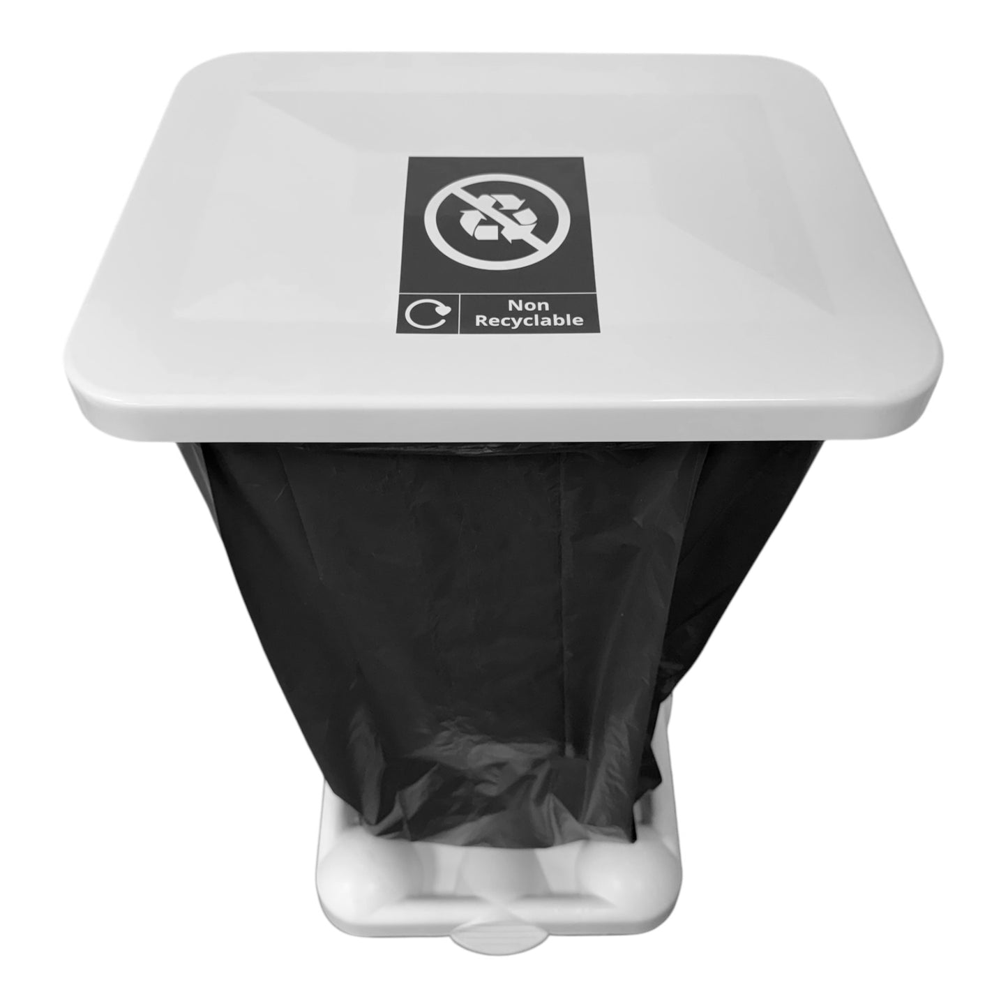 Hands-Free Sack Holder White Base & White Lid, With General Waste Sticker - Premium Bins from Chabrias Ltd - Just £89.99! Shop now at Chabrias Ltd
