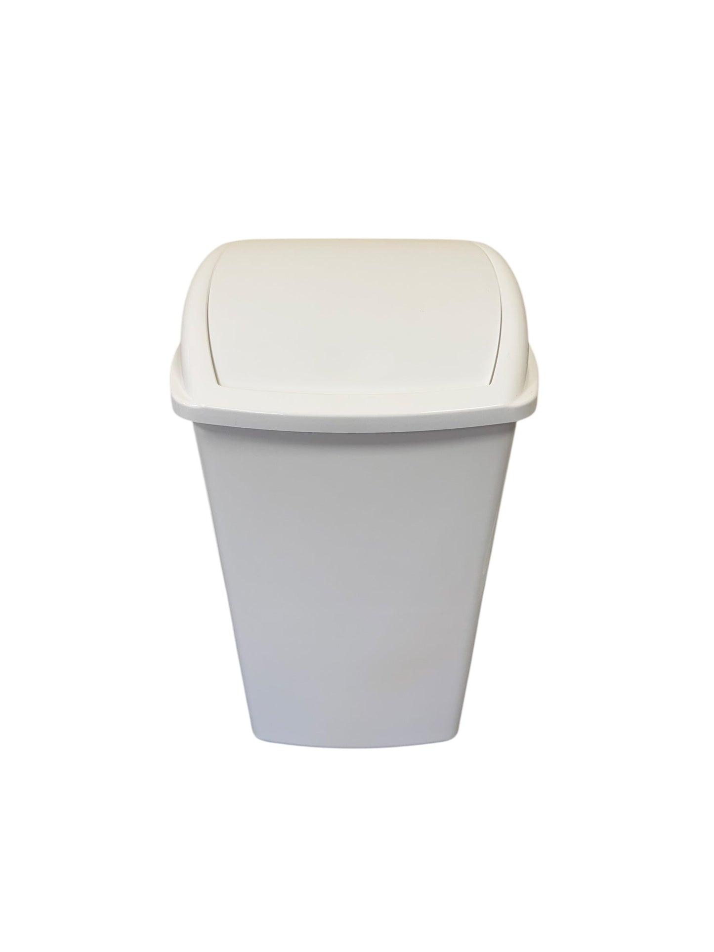 Plastic Swing Bin, White Body & White Lid, With Non-Recyclables Sticker, 50L - Premium BISS from Chabrias Ltd - Just £23.99! Shop now at Chabrias Ltd