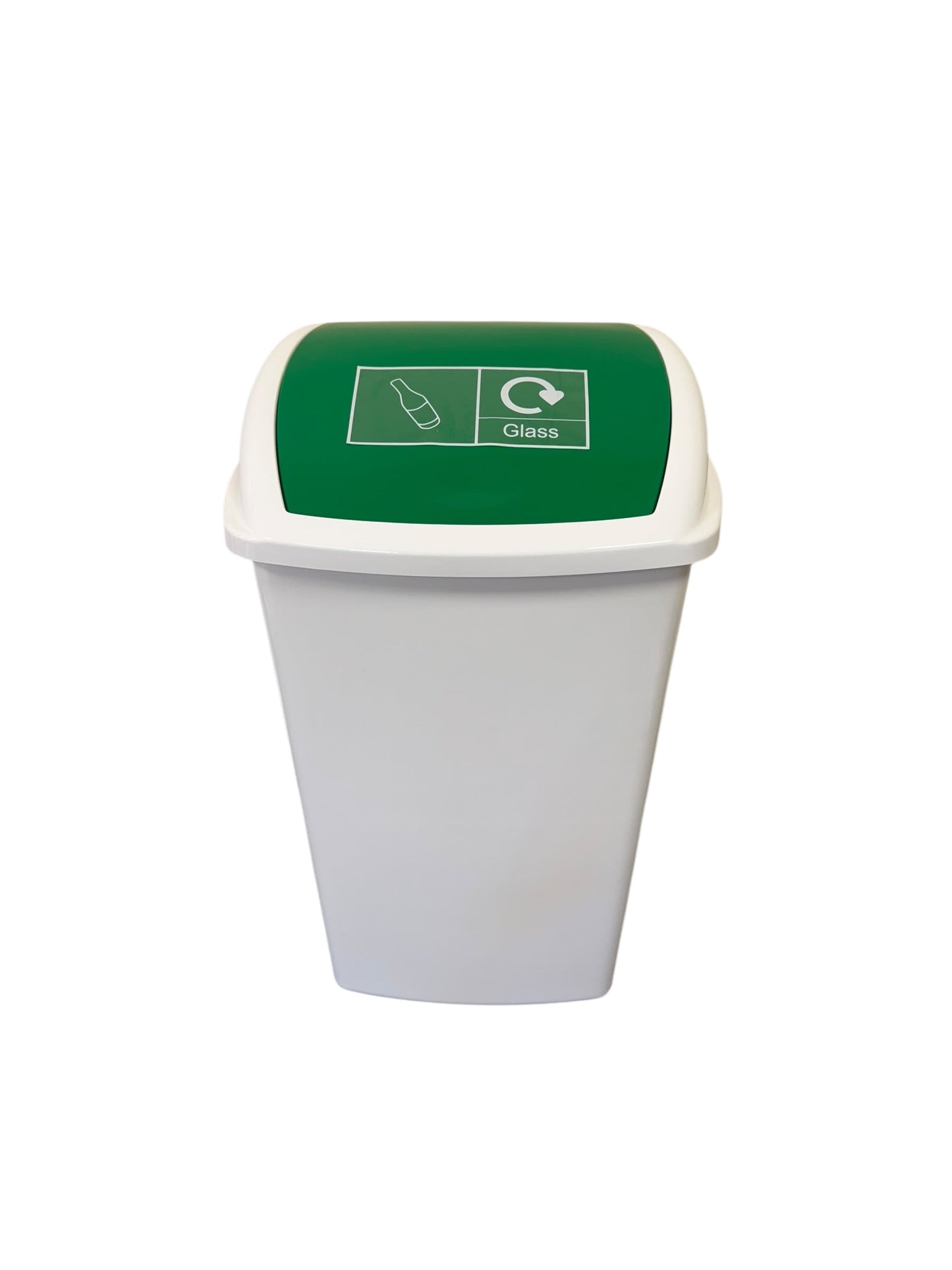 Plastic Swing Bin, White Body & WRGB Lids, With Stickers, 50L (x4) - Premium BISS from Chabrias Ltd - Just £77.99! Shop now at Chabrias Ltd