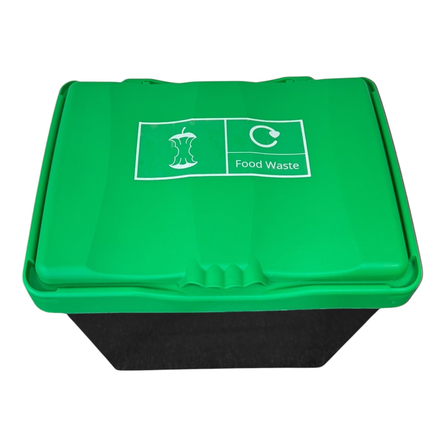30 Litre Recycling Bin with Green Swing Lid & Food Waste Sticker Included - Premium Bins from Chabrias Ltd - Just £29.99! Shop now at Chabrias Ltd
