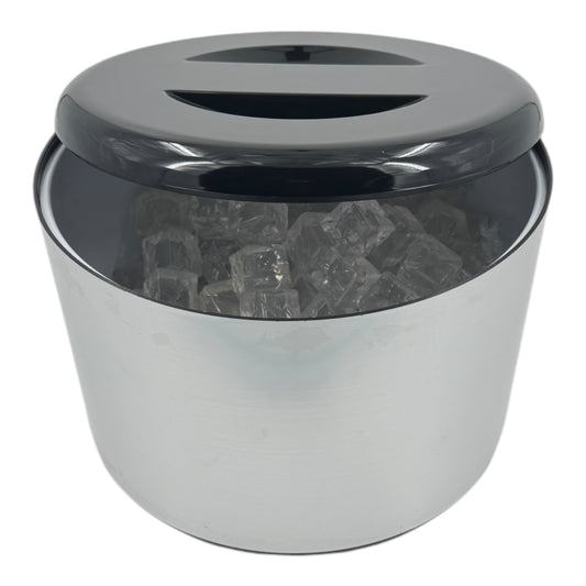 10 Litre Plastic Ice Bucket With Lid & Removable Draining Liner Brushed Aluminium - Premium Home from Chabrias Ltd - Just £18.99! Shop now at Chabrias Ltd