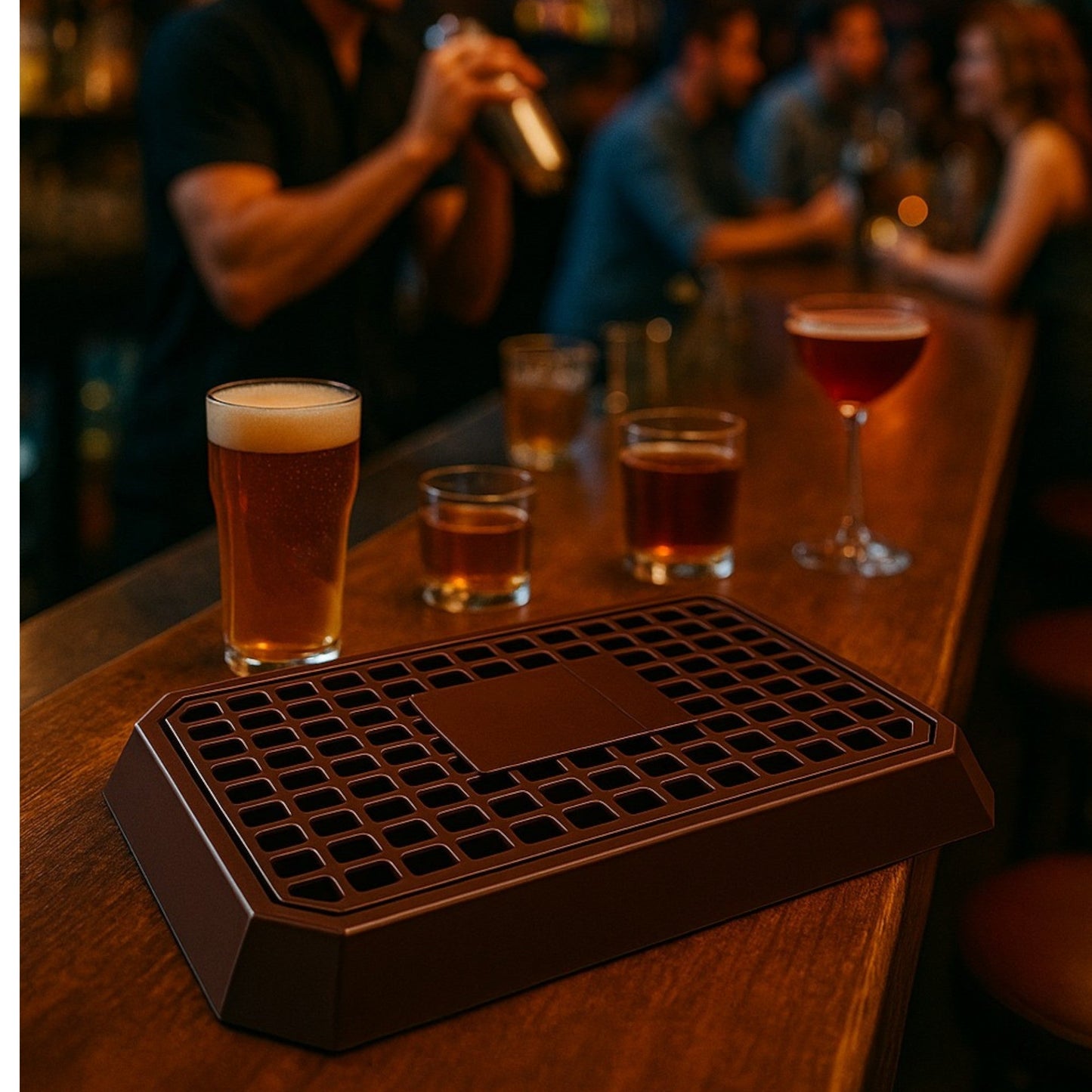 Uni Bar Plastic Drip Tray with Removable Grill, Brown - Premium BISS from Chabrias Ltd - Just £11.99! Shop now at Chabrias Ltd