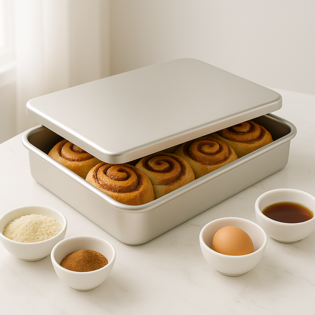 Professional Aluminium Baking Pan with Lid, (267 x 206 x 83mm) - Premium Kitchen from Chabrias Ltd - Just £19.99! Shop now at Chabrias Ltd