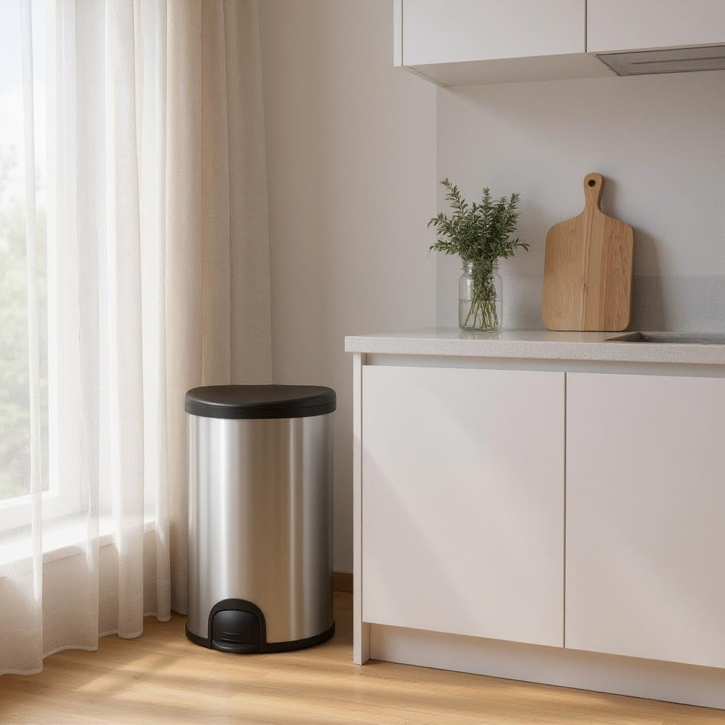 Luxury Hygienic Toe Touch, Stainless Steel Pedal Bin, 50L - Premium BISS from Chabrias Ltd - Just £59.99! Shop now at Chabrias Ltd