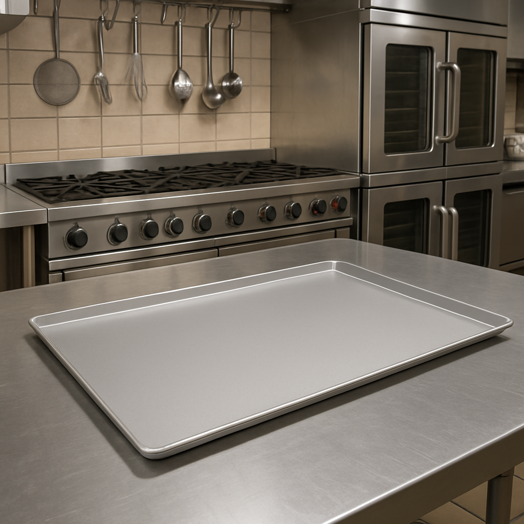 Professional Aluminium Thin Baking Tray, 318 X 216 X 19 mm - Premium Kitchen from Chabrias Ltd - Just £8.99! Shop now at Chabrias Ltd