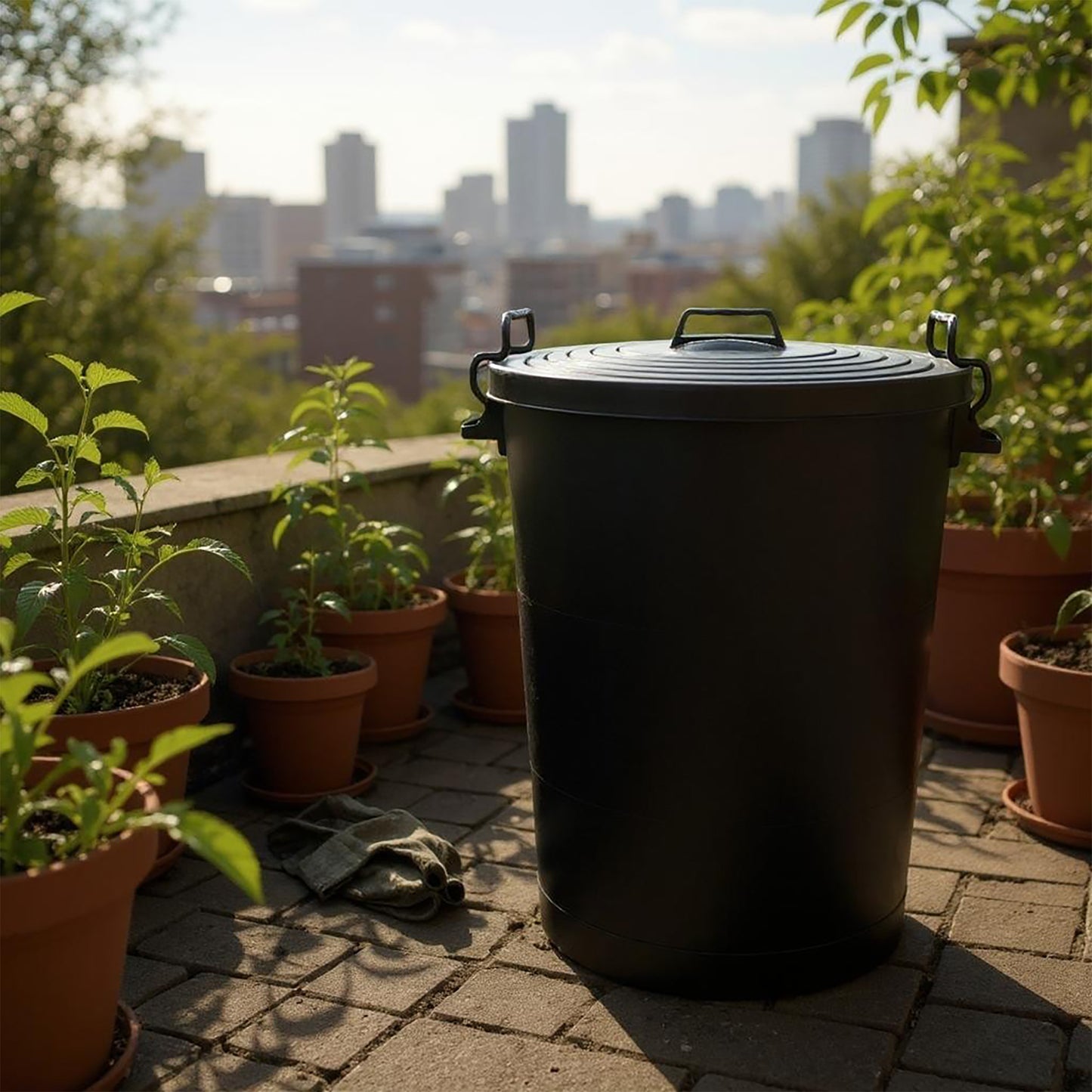 Heavy Duty Plastic Bin, With Locking Clip Lid, Black, 110L - Premium Bins from Chabrias Ltd - Just £34.99! Shop now at Chabrias Ltd