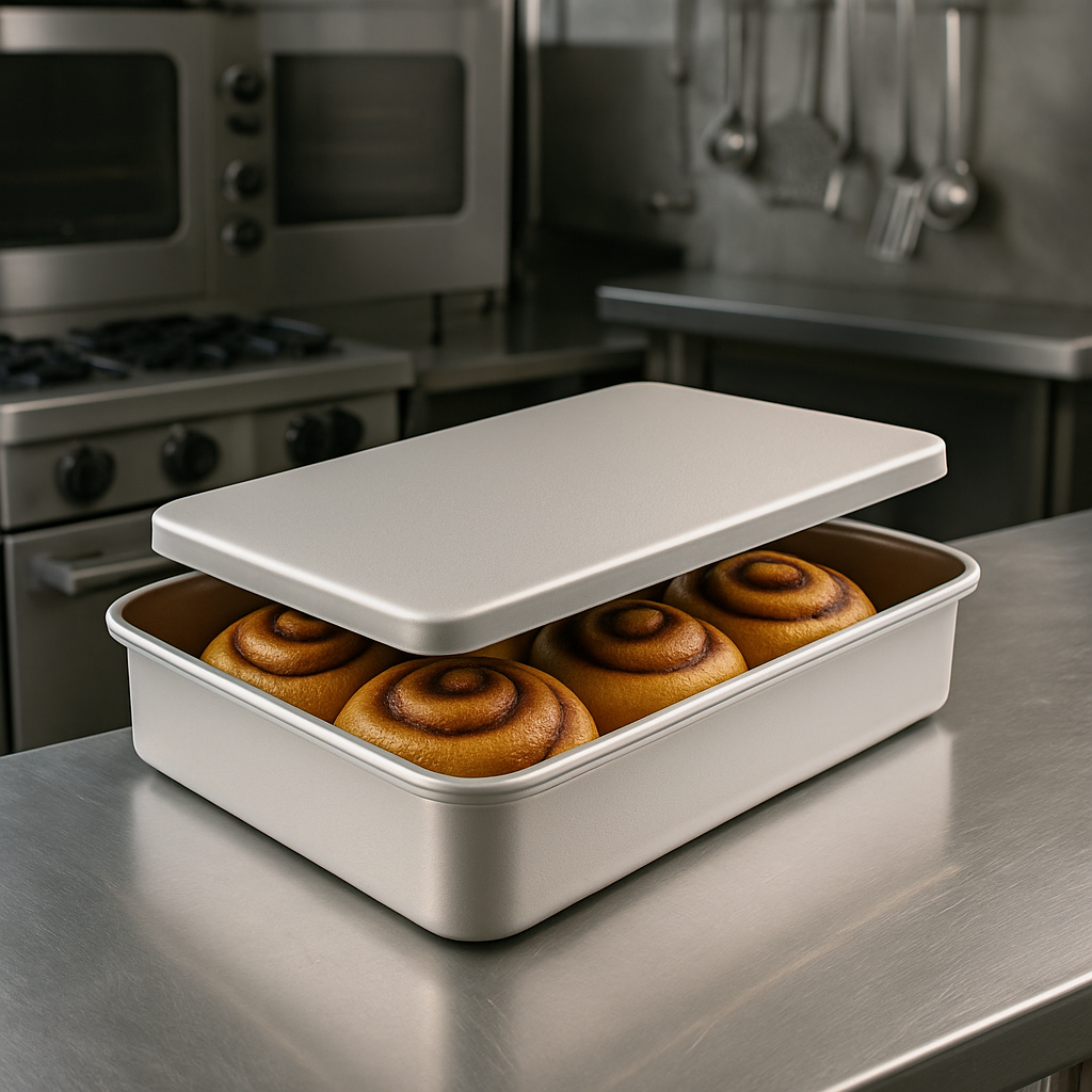 Professional Aluminium Baking Pan with Lid, (267 x 206 x 83mm) - Premium Kitchen from Chabrias Ltd - Just £19.99! Shop now at Chabrias Ltd
