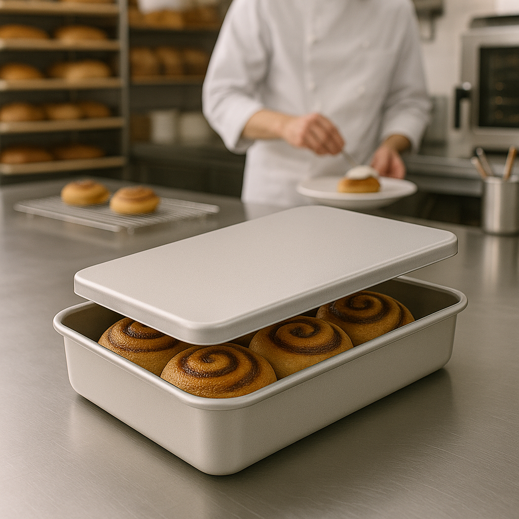 Professional Aluminium Baking Pan with Lid, (267 x 206 x 83mm) - Premium Kitchen from Chabrias Ltd - Just £19.99! Shop now at Chabrias Ltd