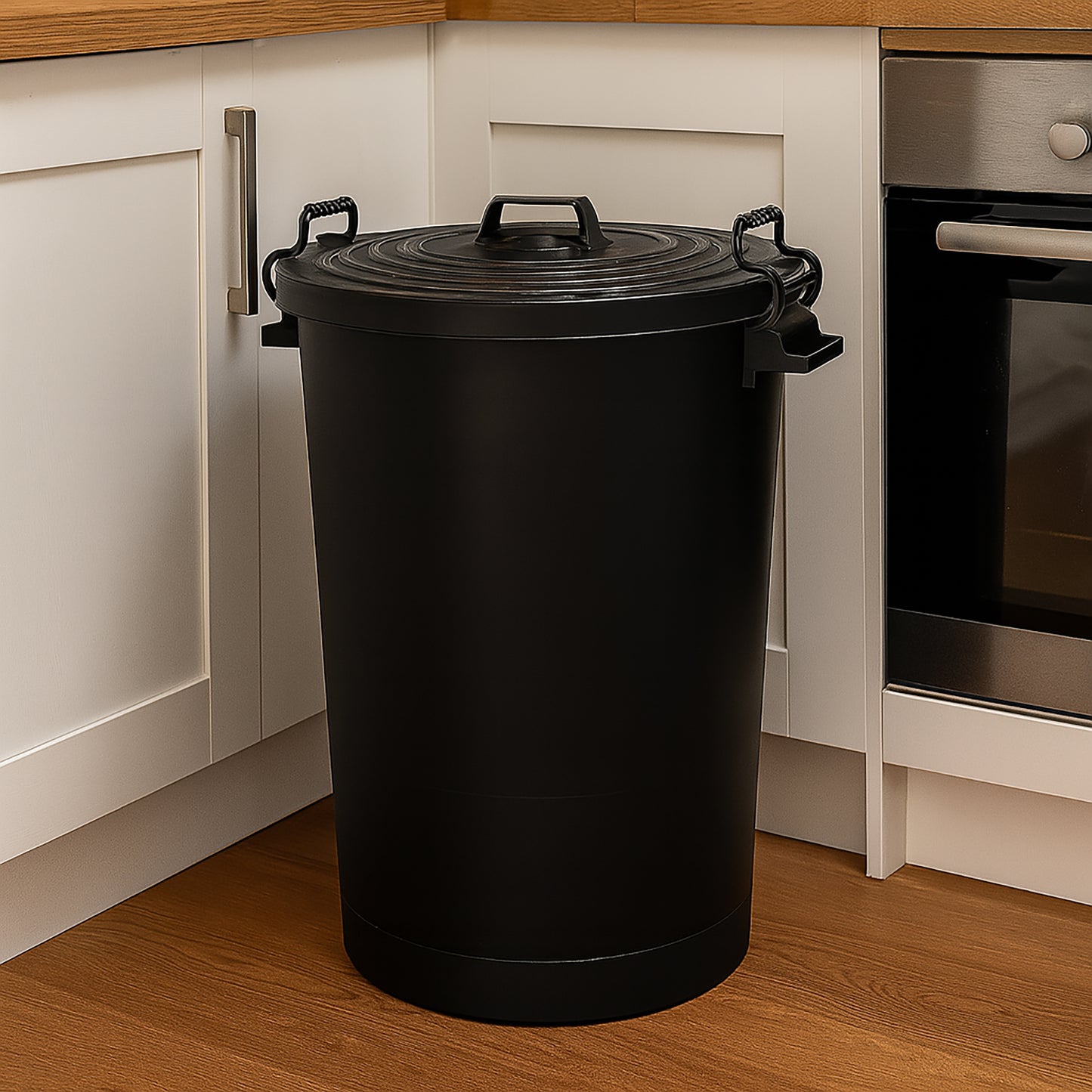 Heavy Duty Plastic Bin, With Locking Clip Lid, Black, 110L - Premium Bins from Chabrias Ltd - Just £34.99! Shop now at Chabrias Ltd