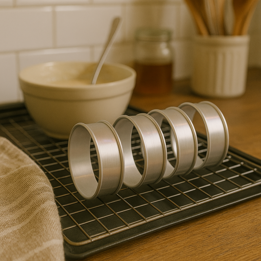 Aluminum Crumpet Rings, 85 x 20mm (4 pack) - Premium Home from Chabrias Ltd - Just £8.99! Shop now at Chabrias Ltd
