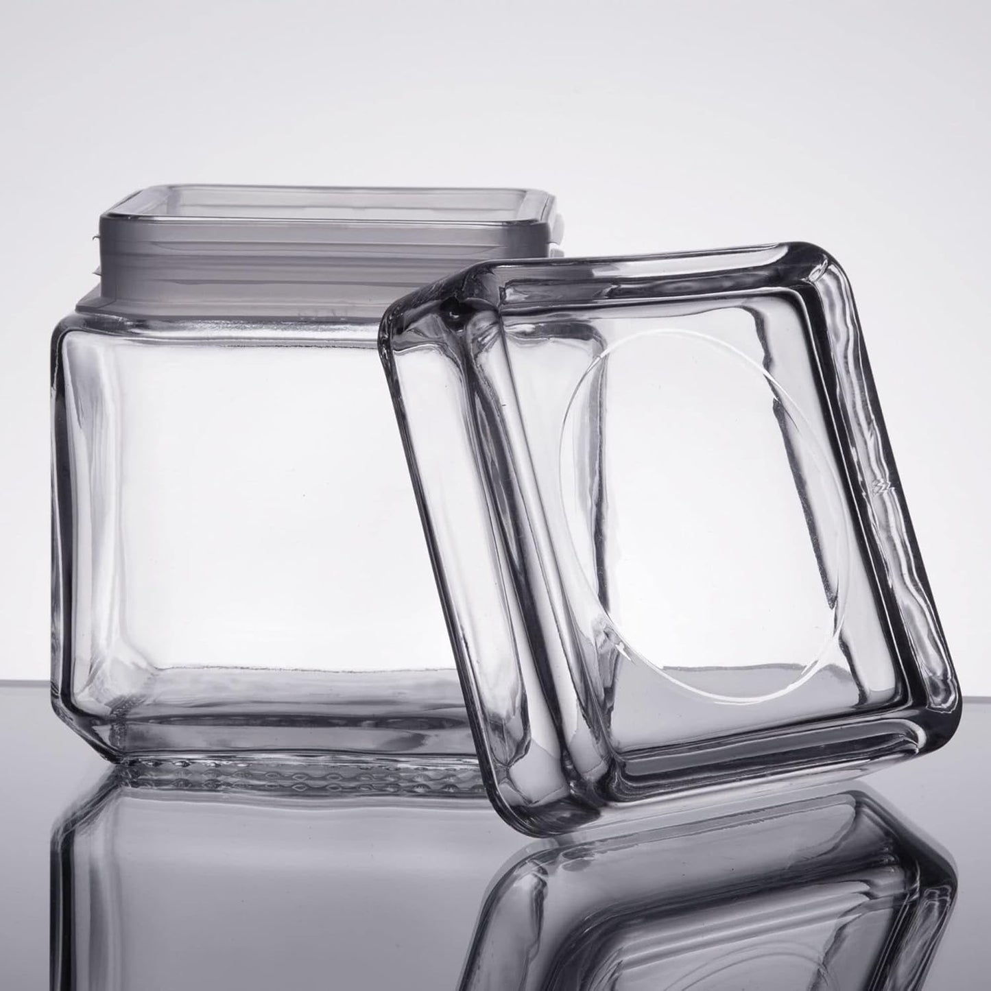 Stackable Storage Glass Jar, 1L (3 pack) - Premium Home from Chabrias Ltd - Just £25.49! Shop now at Chabrias Ltd