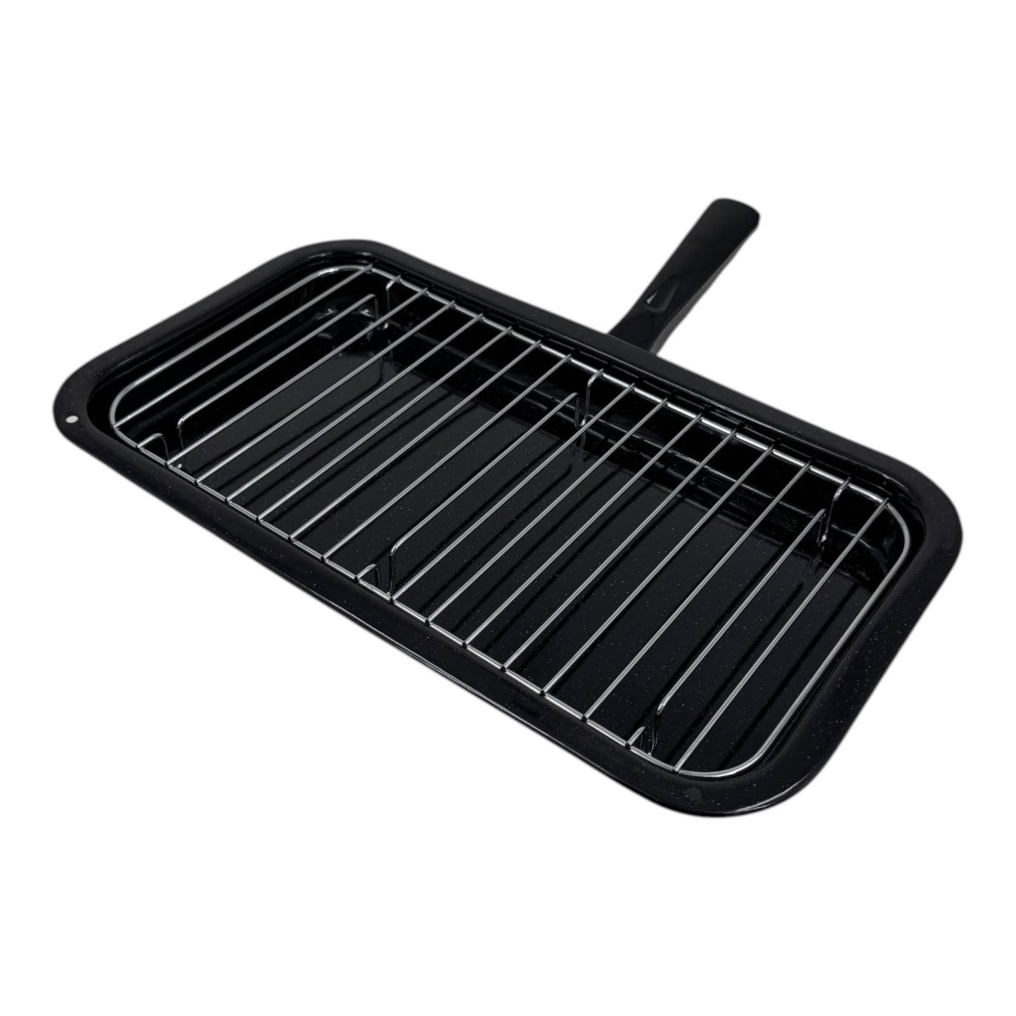 Vitreous Enamel Grill Pan, Handle & Wire Rack, Large (40cm) - Premium Kitchen from Chabrias Ltd - Just £16.99! Shop now at Chabrias Ltd