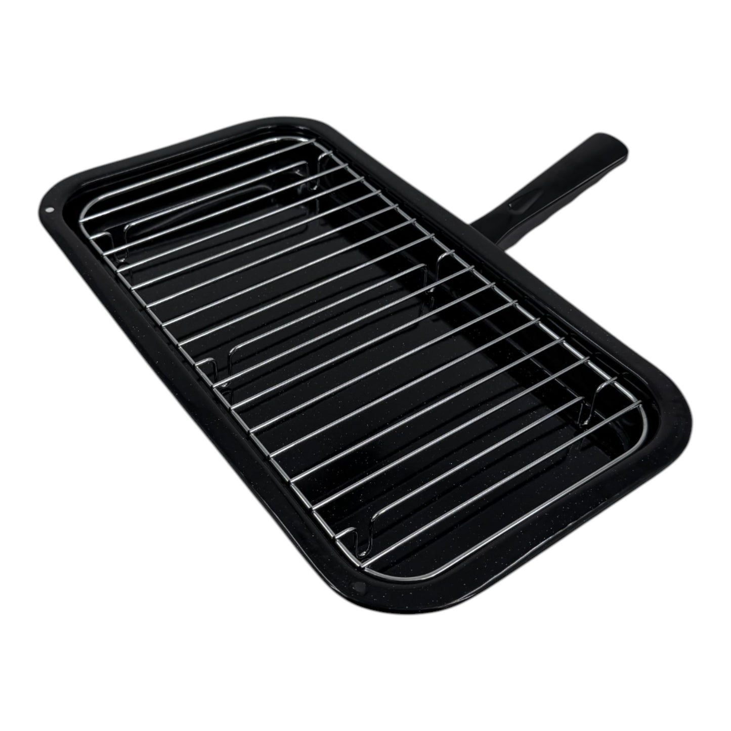 Vitreous Enamel Grill Pan, Handle & Wire Rack, Large (40cm) - Premium Kitchen from Chabrias Ltd - Just £16.99! Shop now at Chabrias Ltd