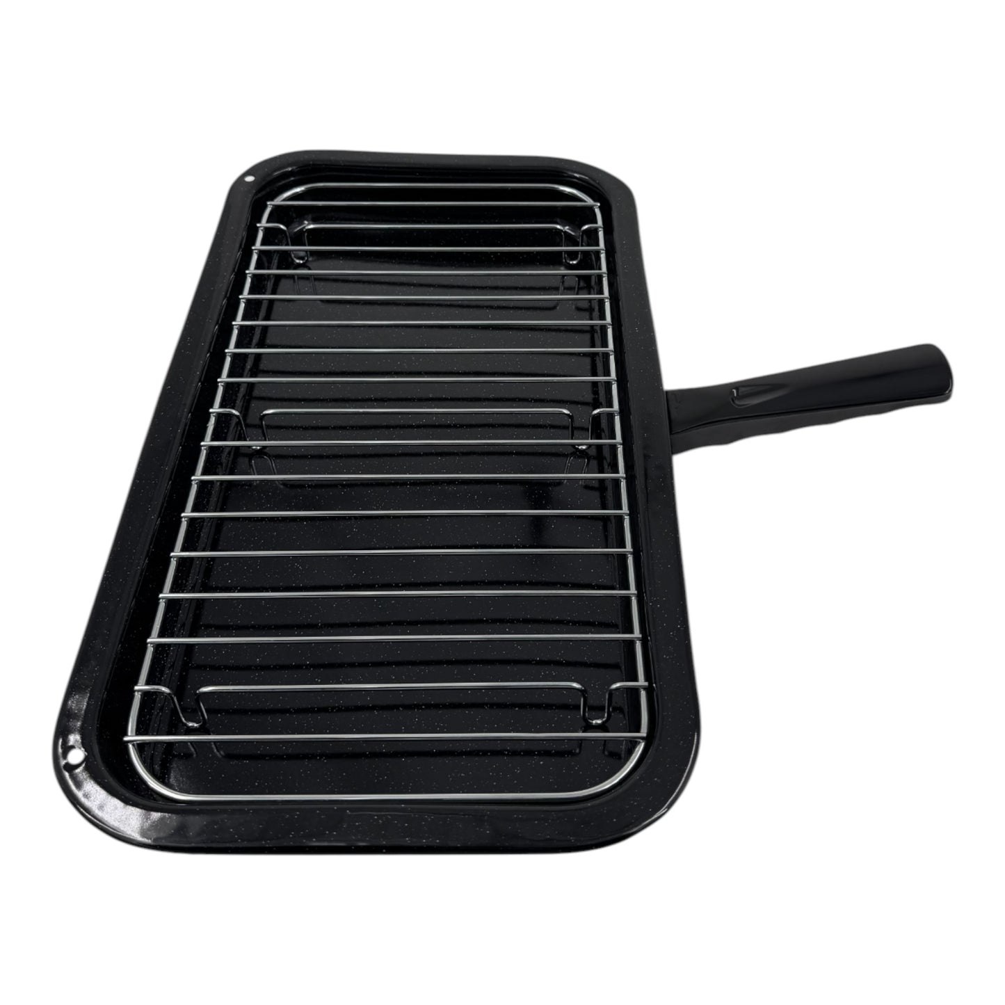 Vitreous Enamel Grill Pan, Handle & Wire Rack, Large (40cm) - Premium Kitchen from Chabrias Ltd - Just £16.99! Shop now at Chabrias Ltd