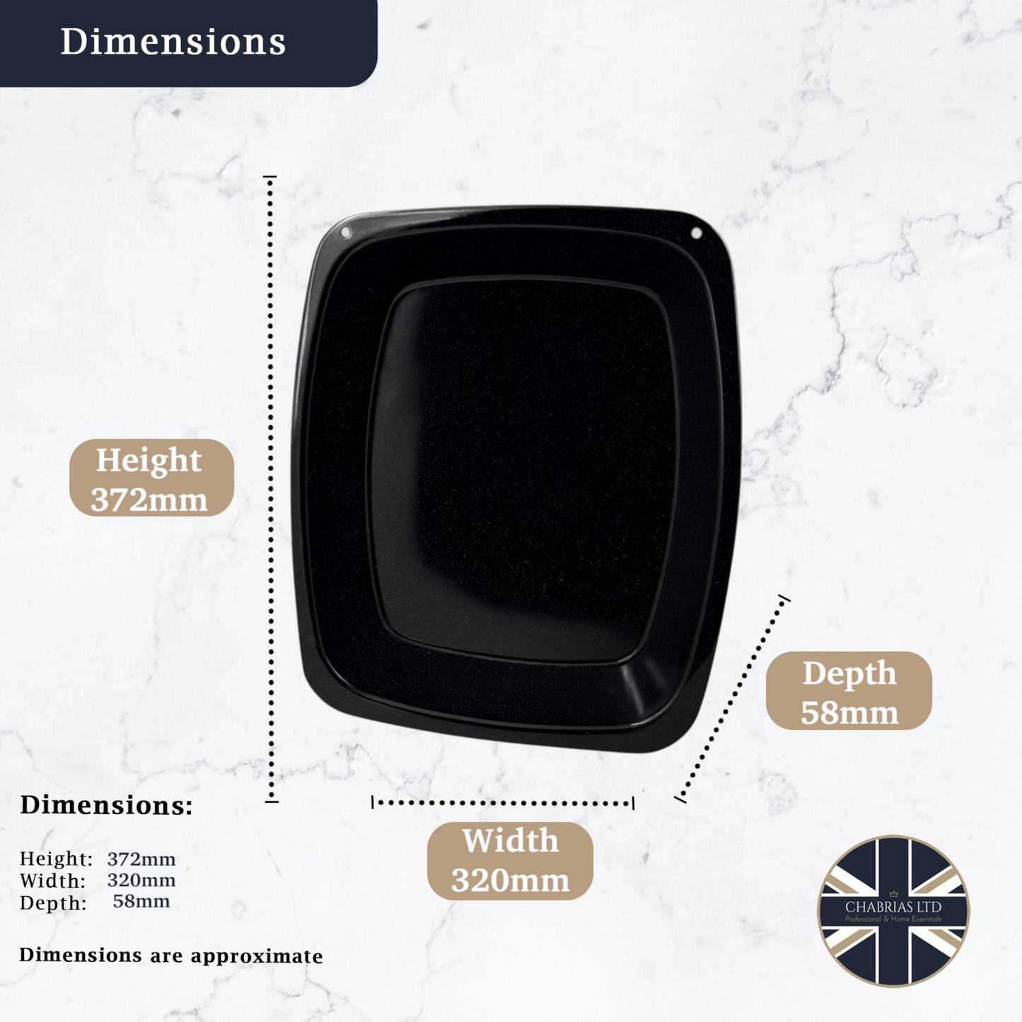 Vitreous Enamel Roasting Tray, Large (38cm) - Premium Kitchen from Chabrias Ltd - Just £13.99! Shop now at Chabrias Ltd