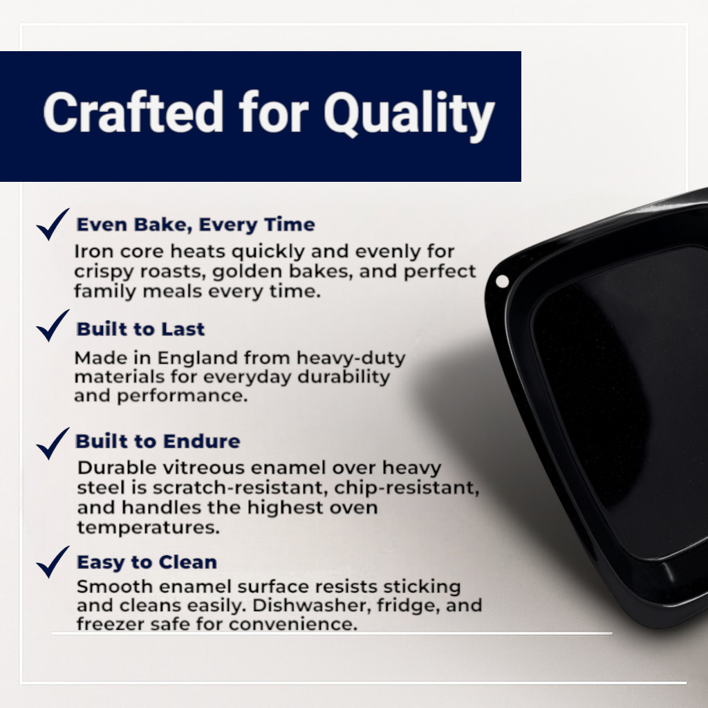 Vitreous Enamel Roasting Tray, Large (38cm) - Premium Kitchen from Chabrias Ltd - Just £13.99! Shop now at Chabrias Ltd