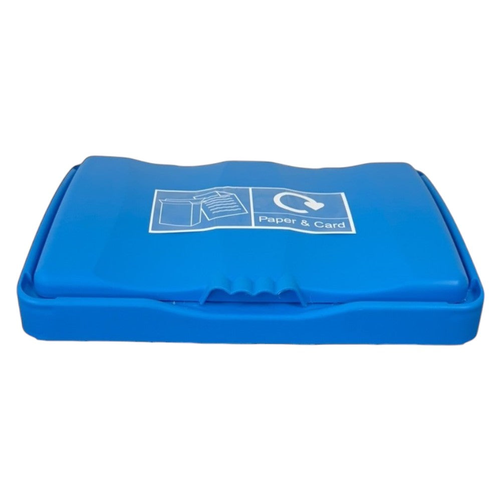 50 Litre Recycling Bin with Blue Swing Lid & Paper and Card Sticker Included - Premium Bins from Chabrias Ltd - Just £34.99! Shop now at Chabrias Ltd