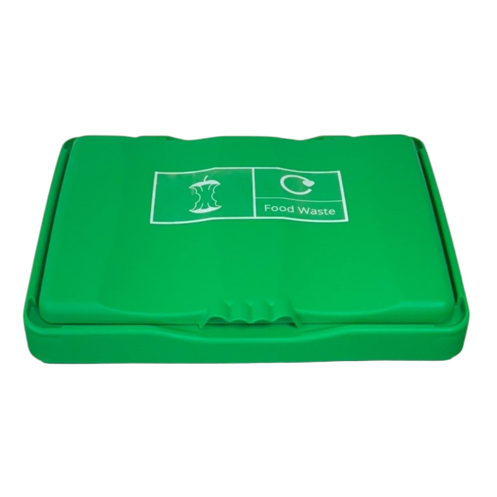50 Litre Recycling Bin with Green Swing Lid & Food Waste Sticker Included - Premium Bins from Chabrias Ltd - Just £34.99! Shop now at Chabrias Ltd