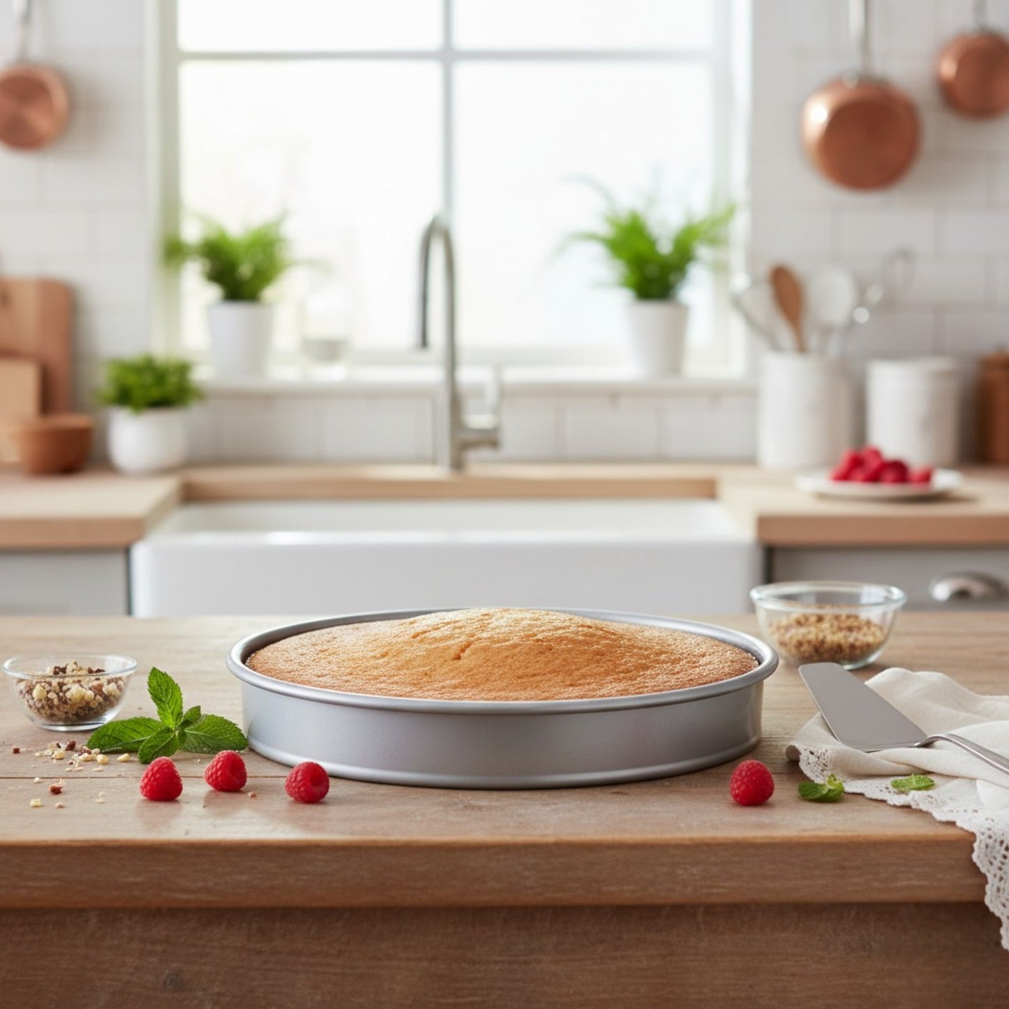 Silver Anodised Sandwich Tin – 6" – Fixed Base – Made in England - Premium Bakeware from Chabrias Ltd - Just £17.99! Shop now at Chabrias Ltd